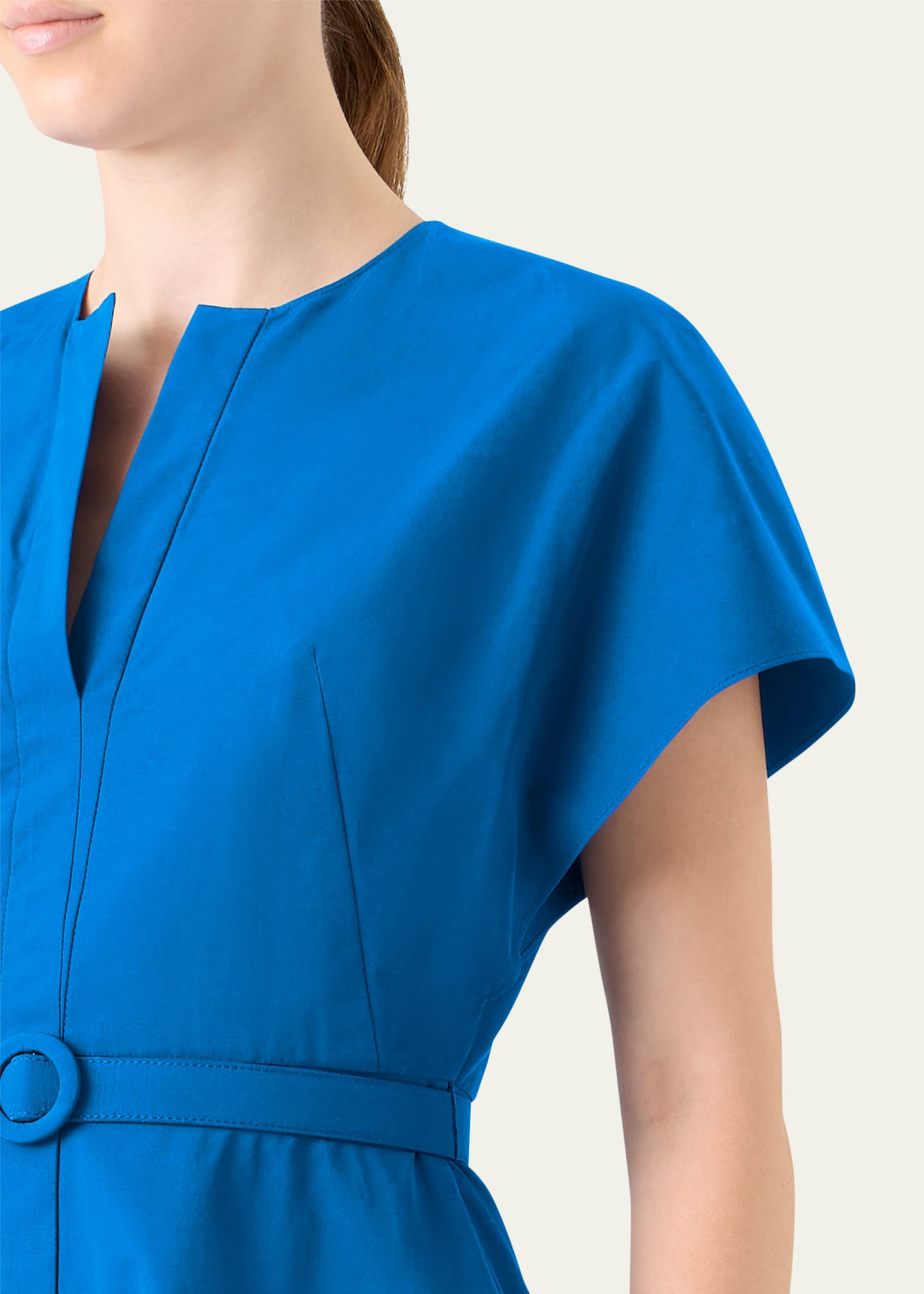 Akris Punto Women's Belted Techno Maxi Dress - Blue - Maxi Dresses