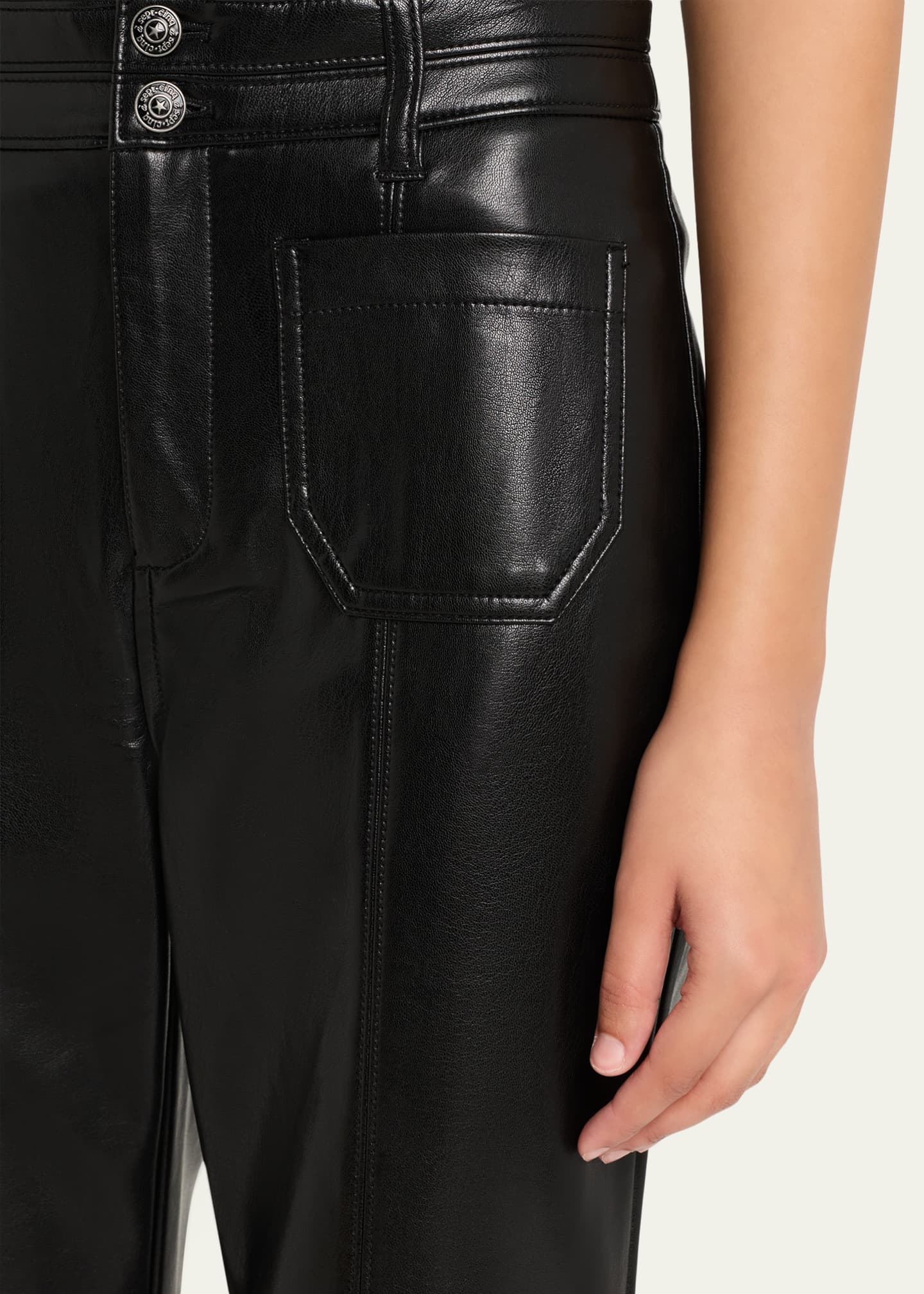 Cinq a Sept Vegan Leather Kick-Flare Pants - Bergdorf Goodman