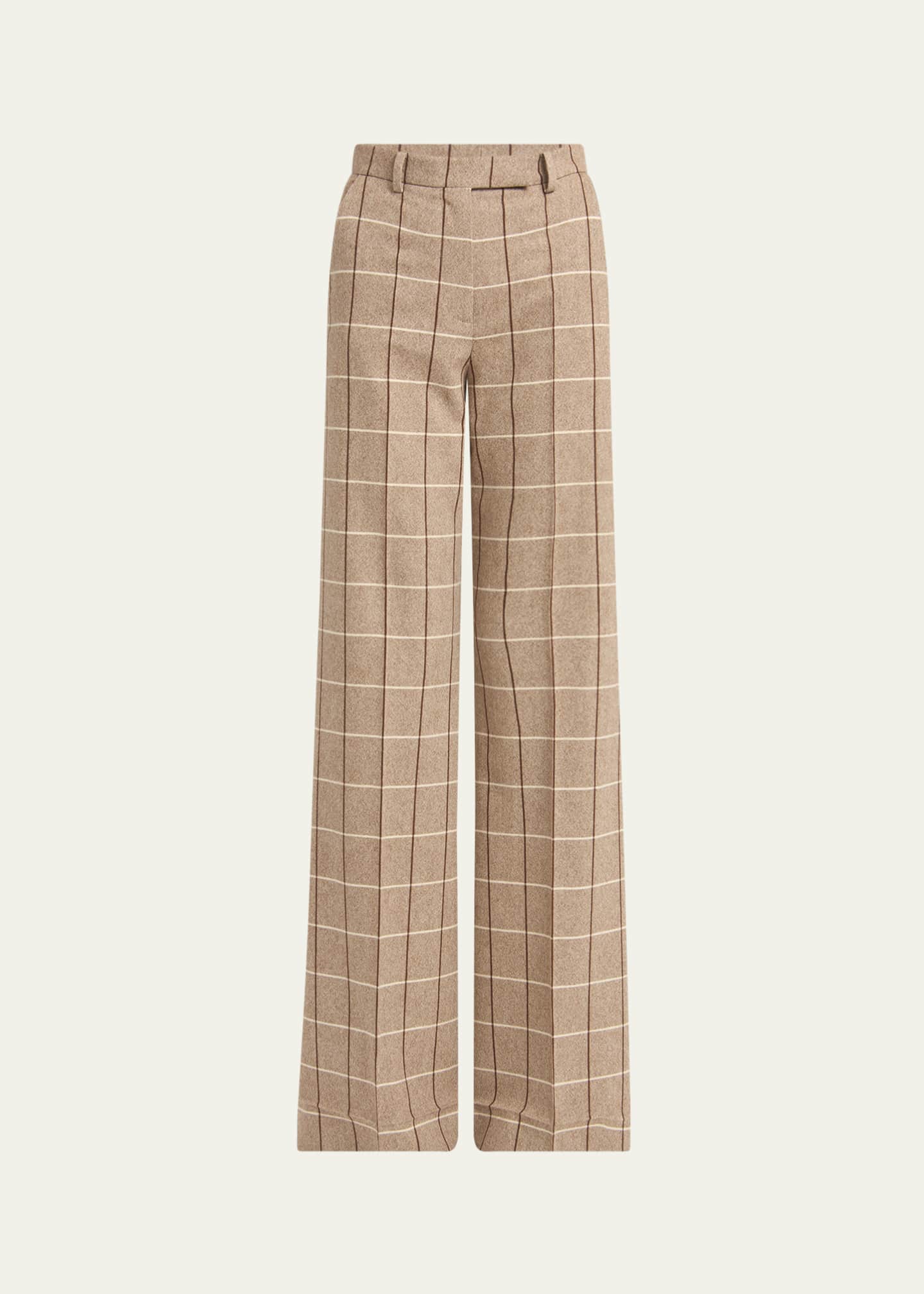 Valentino Garavani Check Wool Wide-Leg Pants - Bergdorf Goodman
