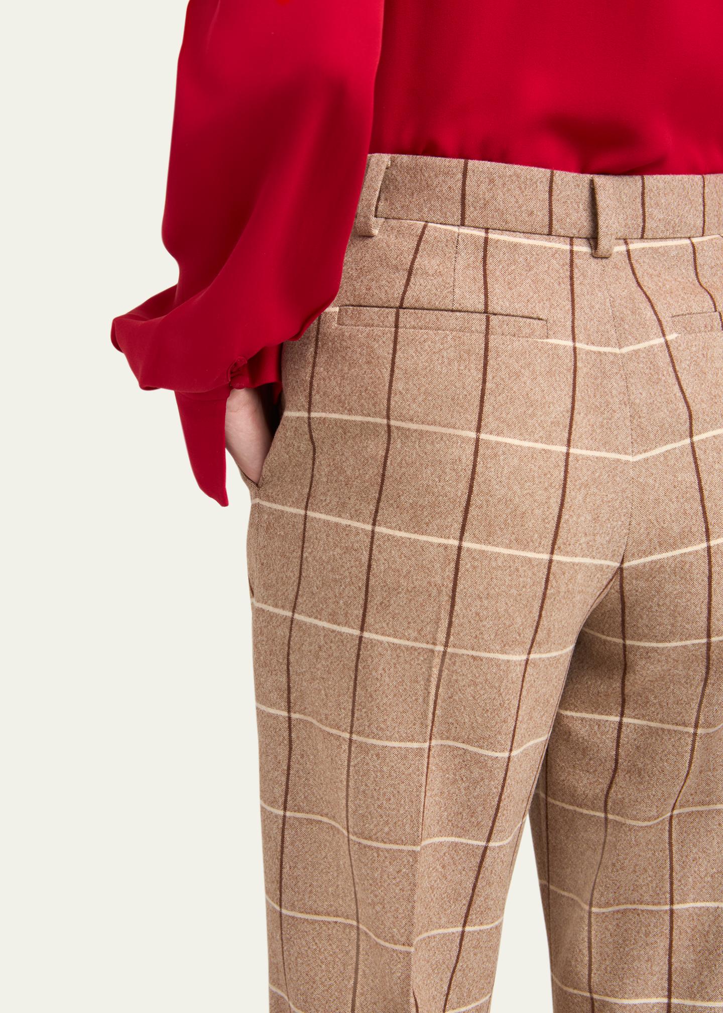 Valentino Garavani Check Wool Wide-Leg Pants - Bergdorf Goodman