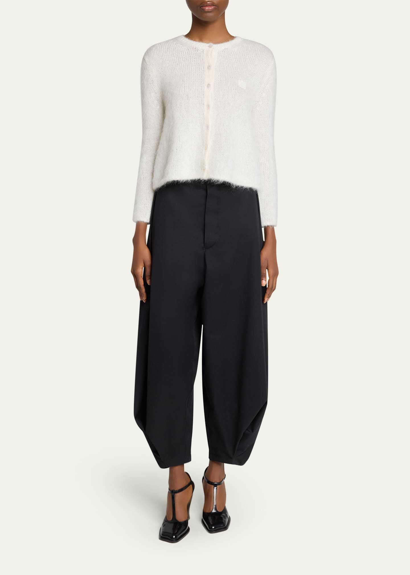 Balloon Wide-Leg Crop Trousers