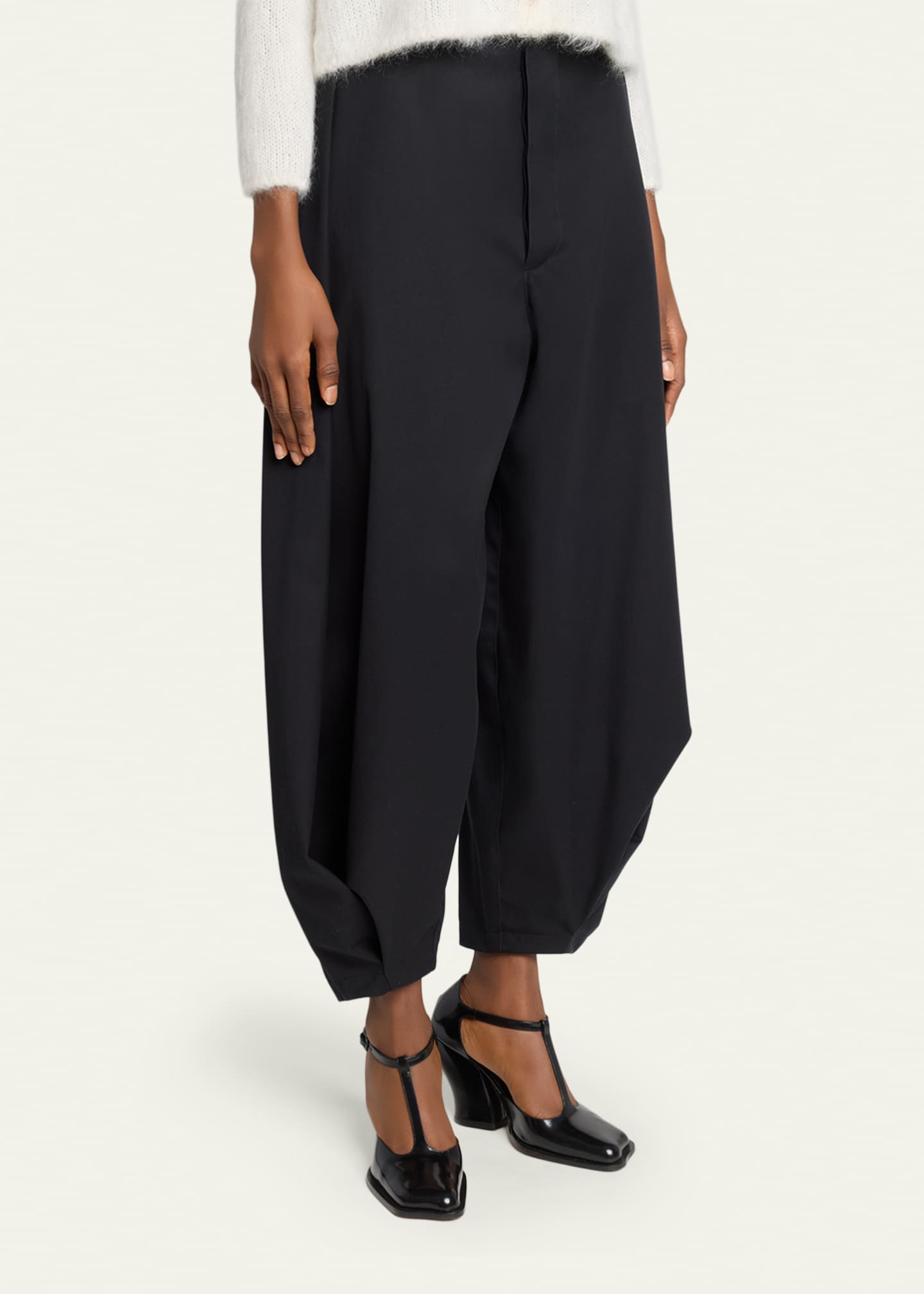 Balloon Wide-Leg Crop Trousers