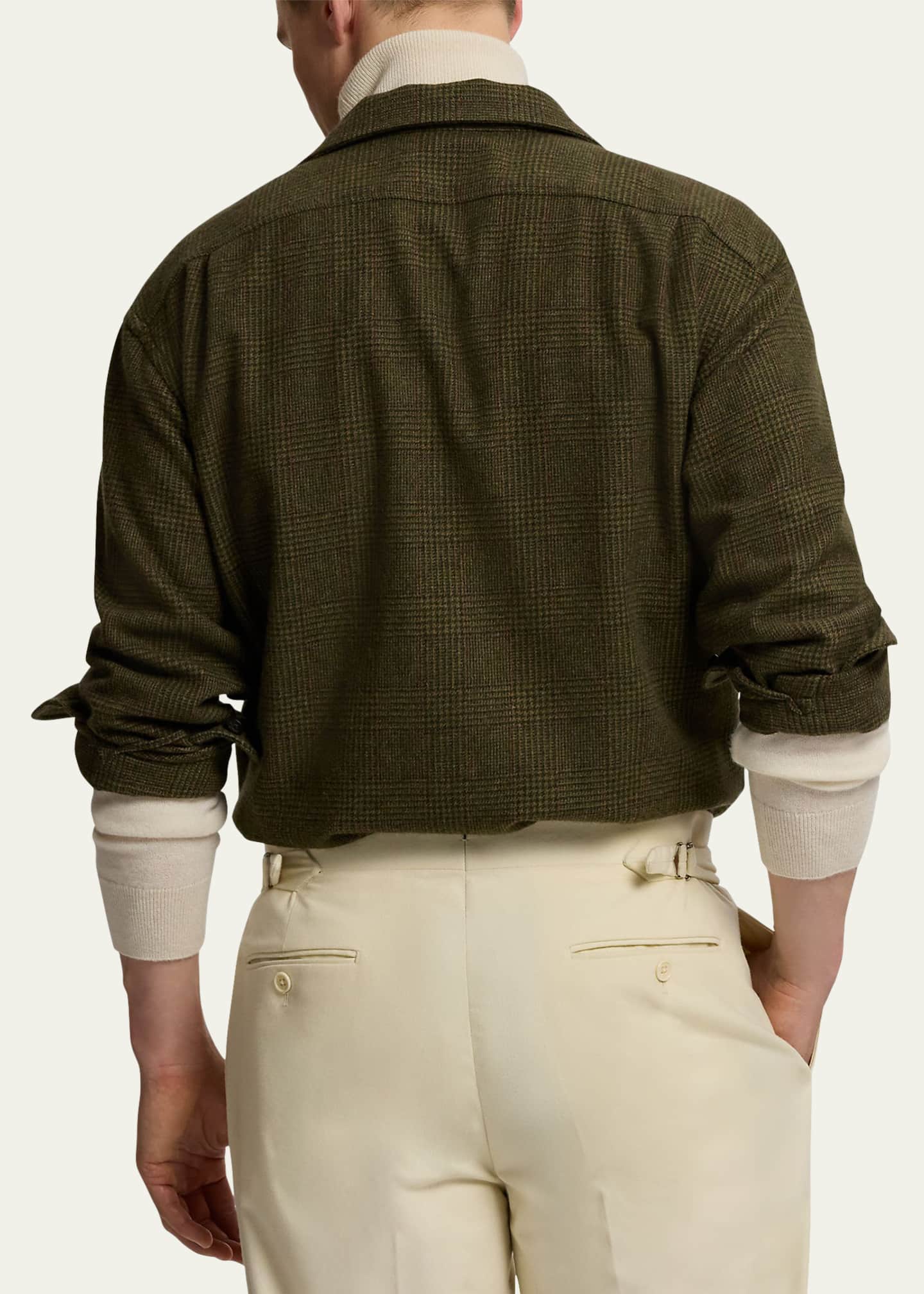 Ralph Lauren Purple Label Men's Cashmere Glen Plaid Overshirt