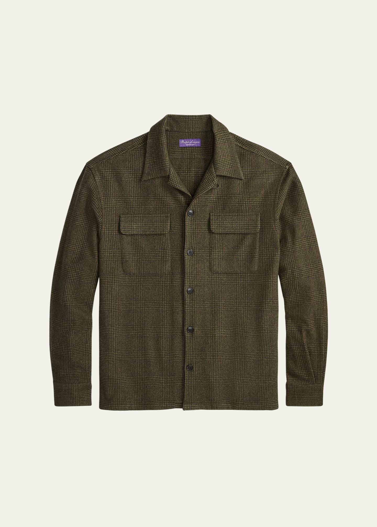 Ralph Lauren Purple Label ニットシャツ M Ralph Lauren Purple Label Men's Cashmere Glen Plaid Overshirt