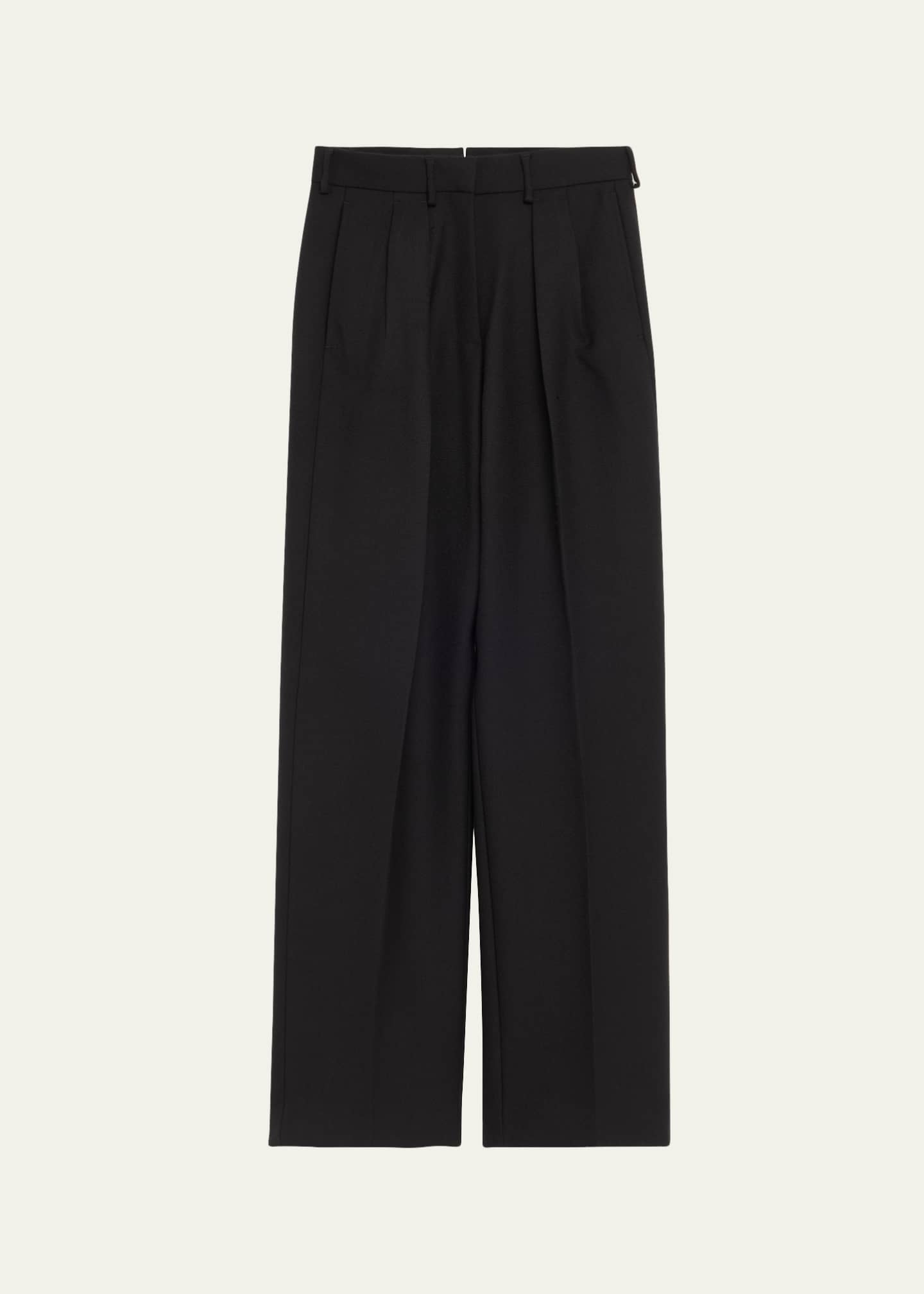 TOM FORD Pleated Wool-Blend Trousers - Bergdorf Goodman