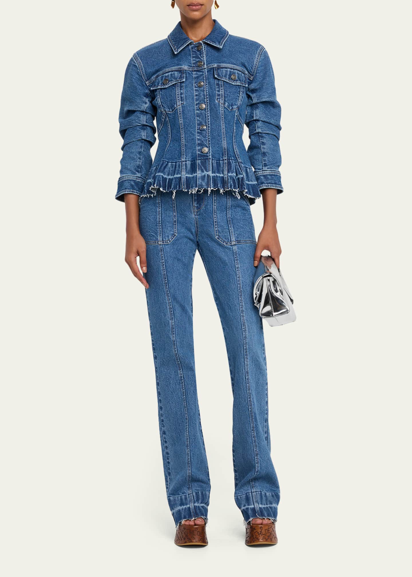Cinq a Sept Gina Cinched Denim Jacket - Bergdorf Goodman