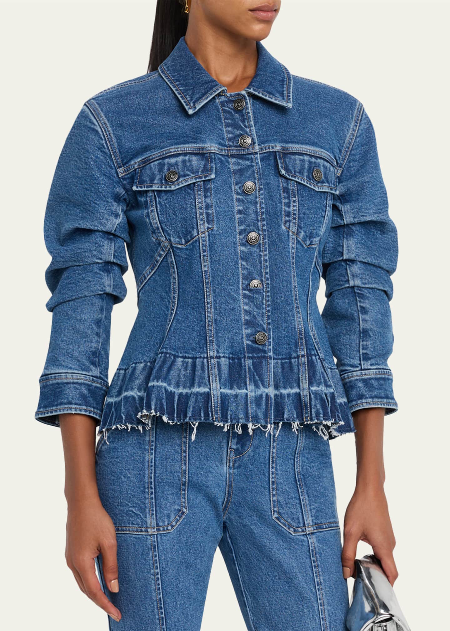 Cinq a Sept Gina Cinched Denim Jacket - Bergdorf Goodman