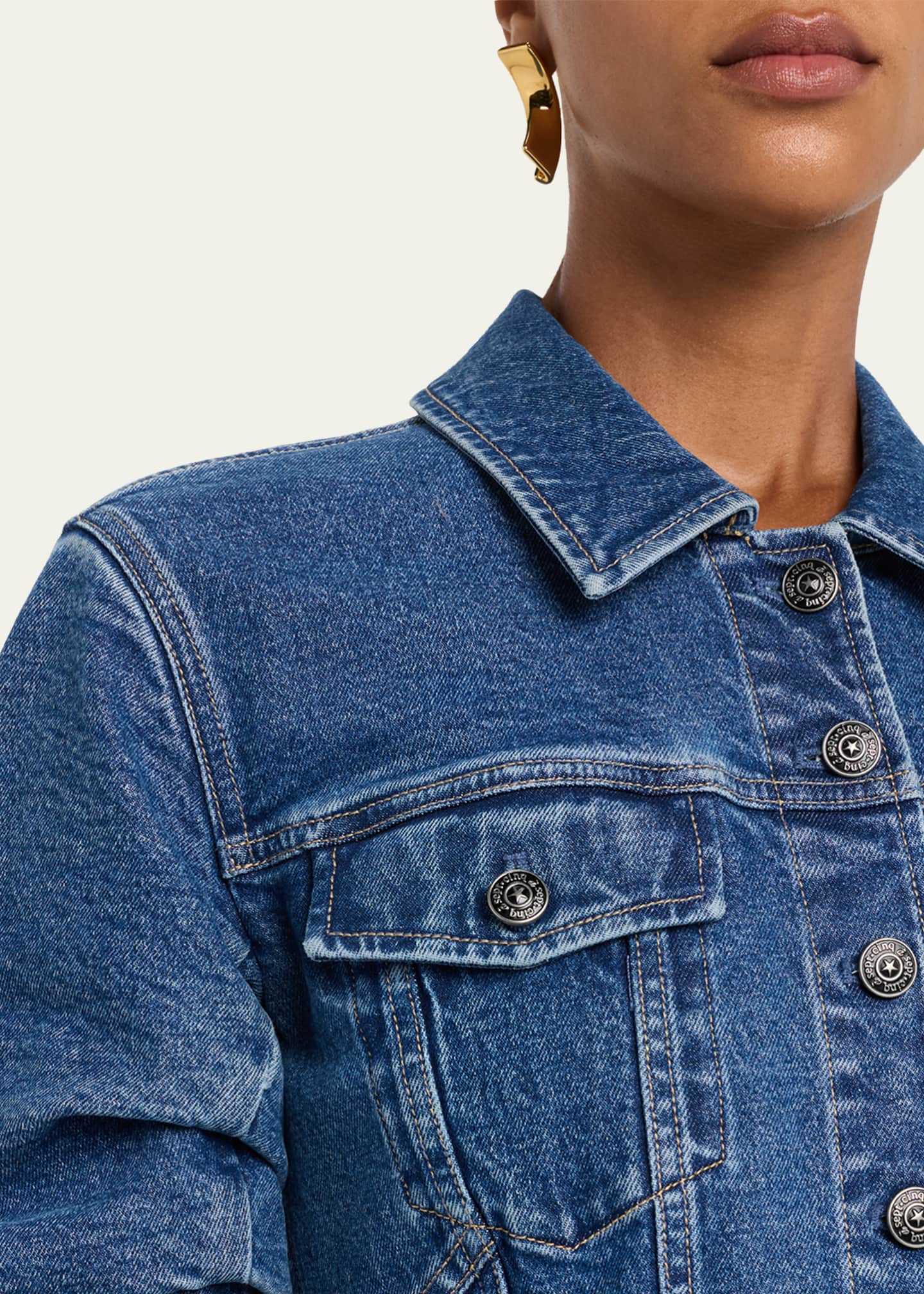 Cinq a Sept Gina Cinched Denim Jacket - Bergdorf Goodman