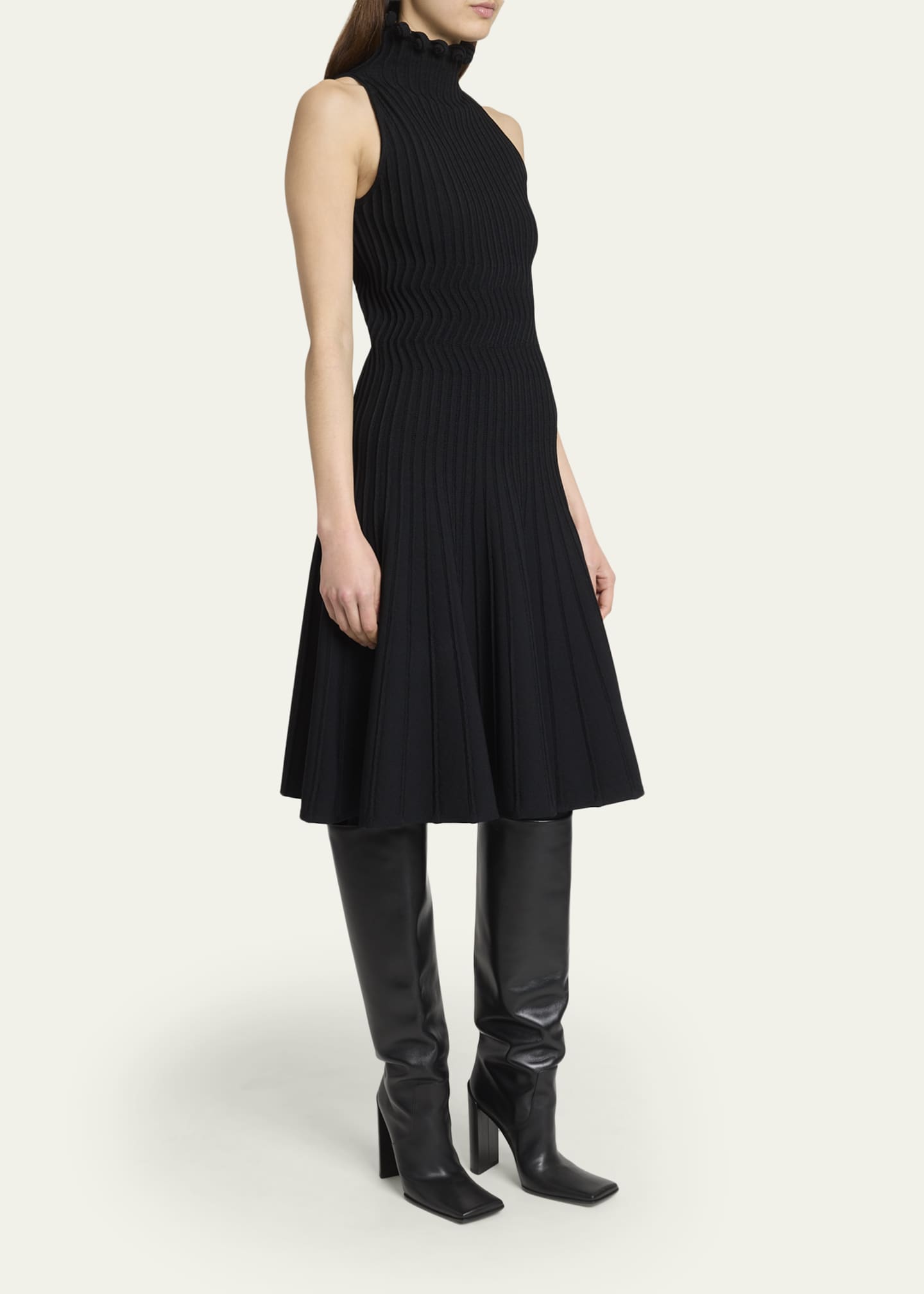green emerald velvet dress Turtleneck Short Dress