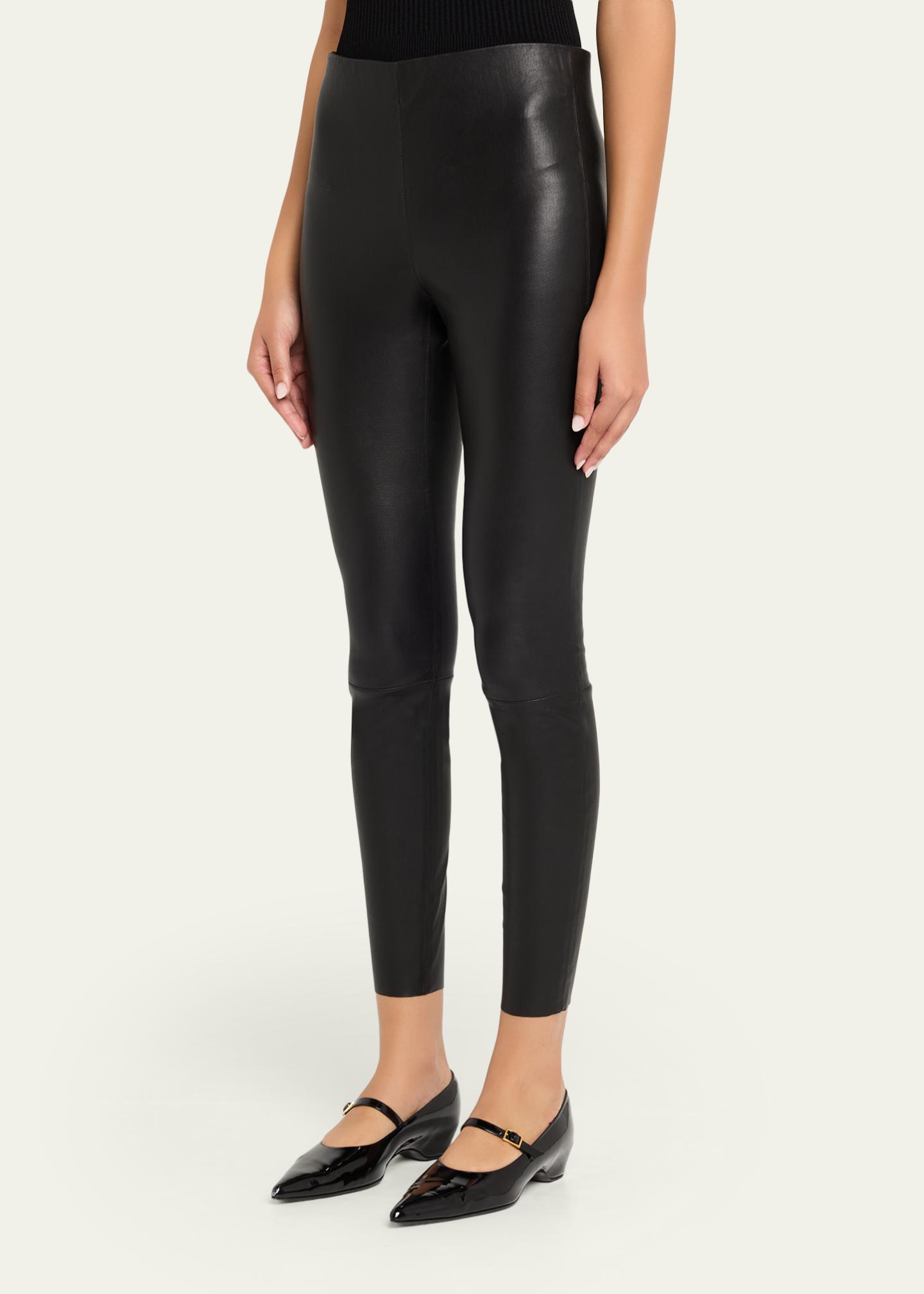 ALICE + OLIVIA Lennox Mid-Rise Leather Leggings - Bergdorf Goodman