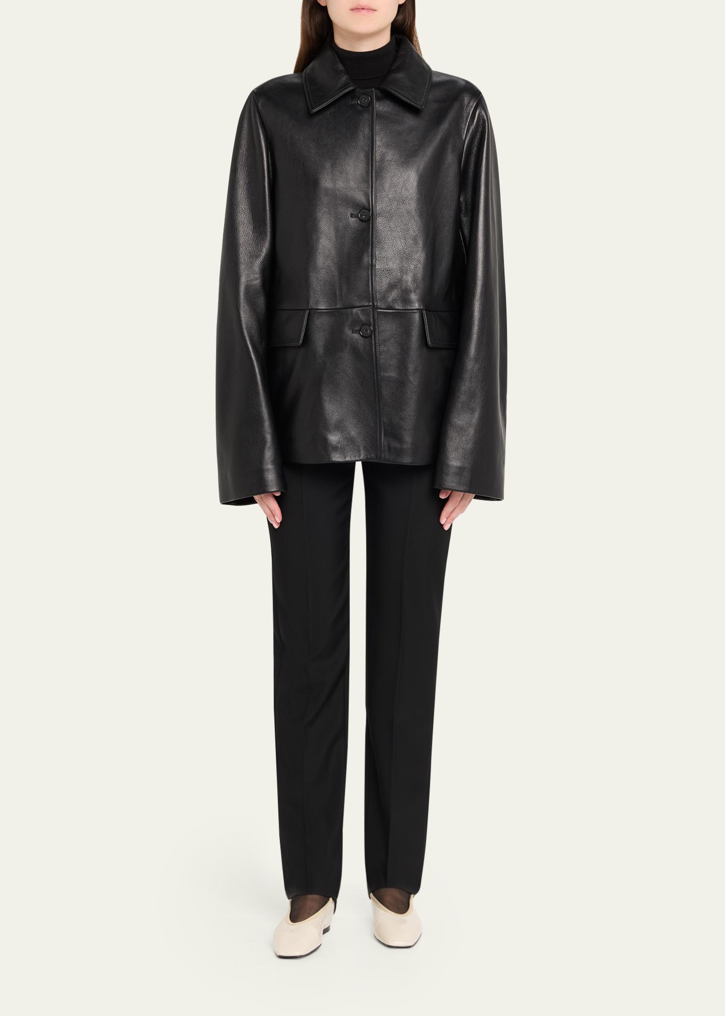 Toteme Grained Leather Jacket - Bergdorf Goodman