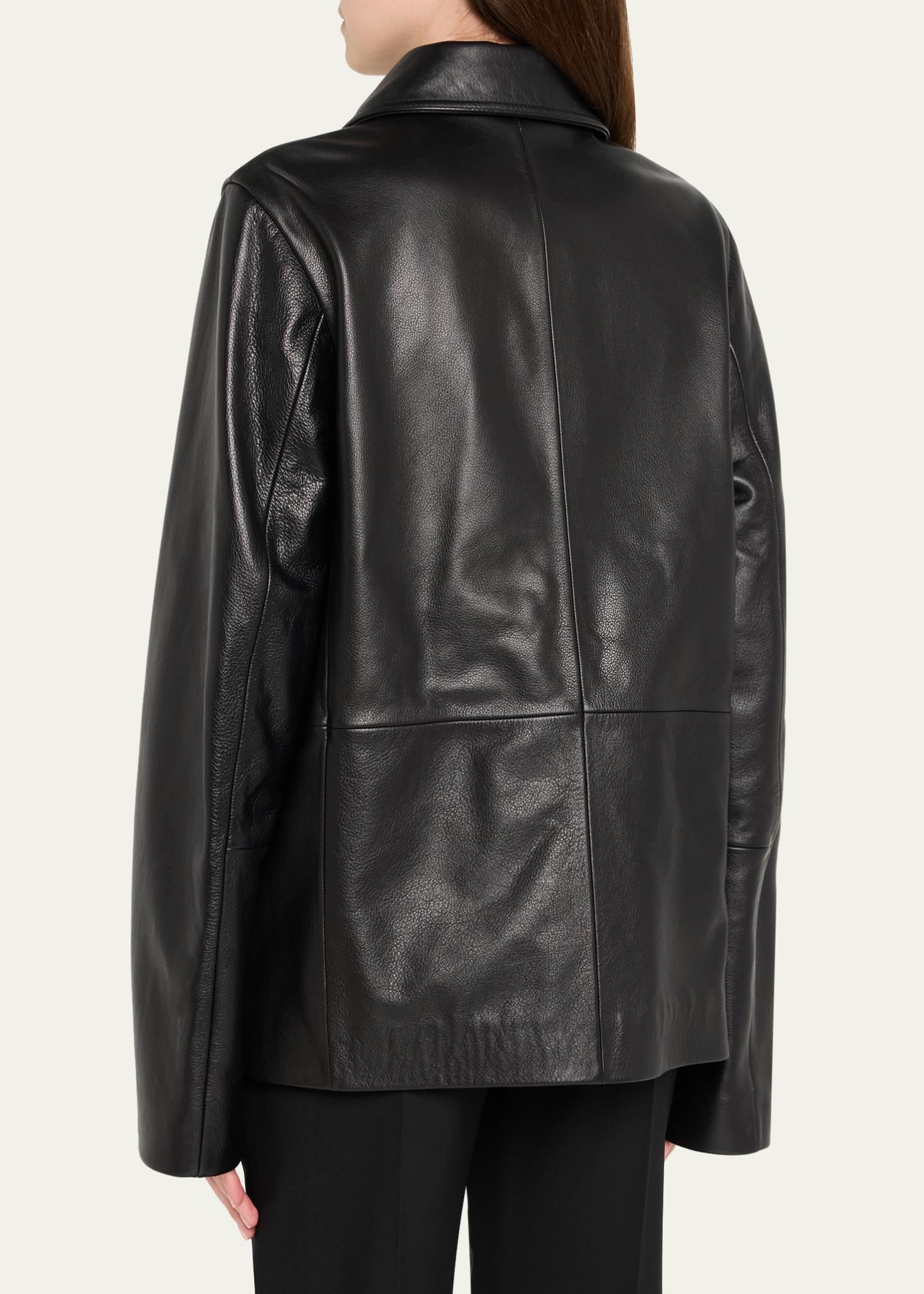 Toteme Grained Leather Jacket - Bergdorf Goodman