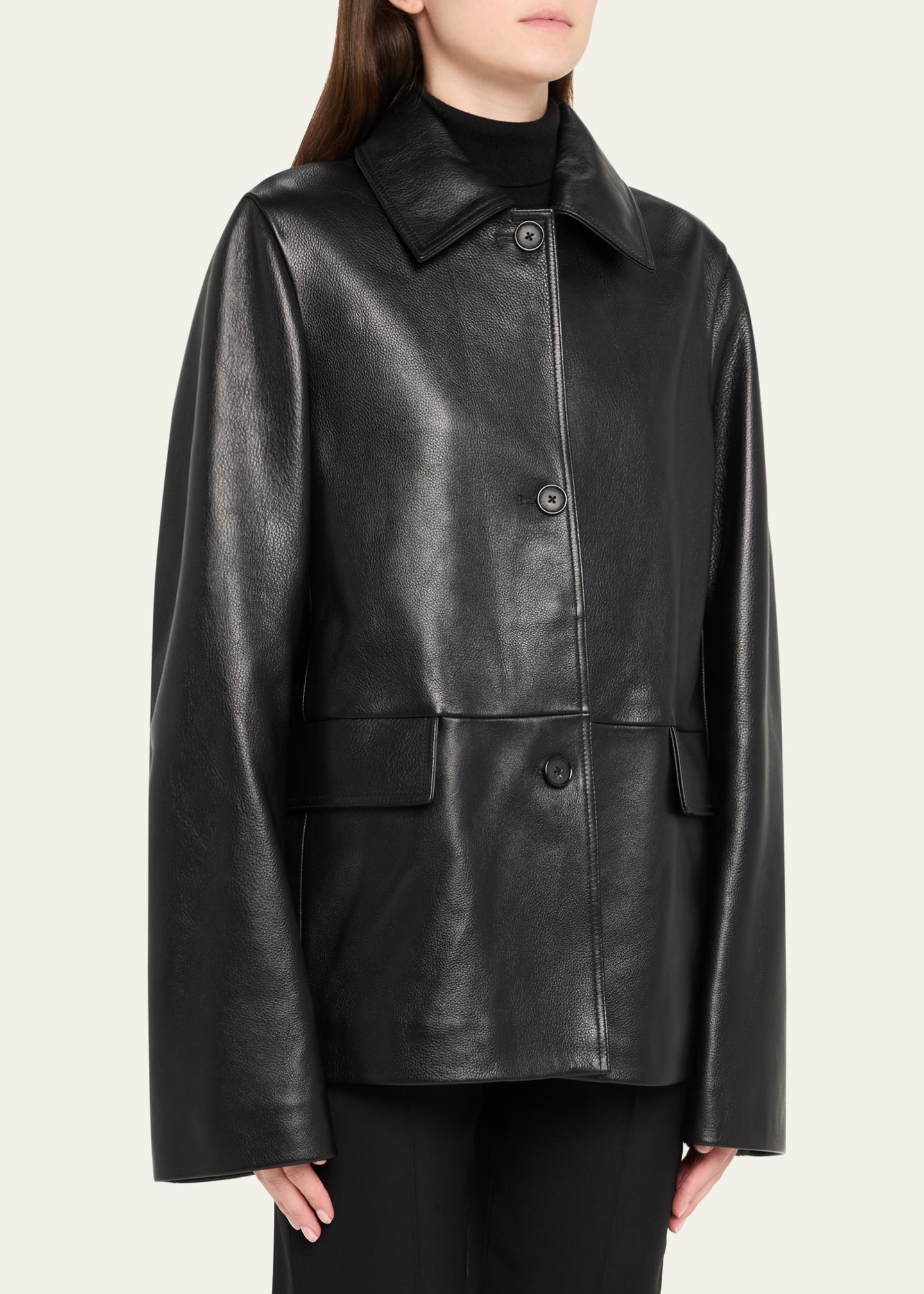 Toteme Grained Leather Jacket - Bergdorf Goodman