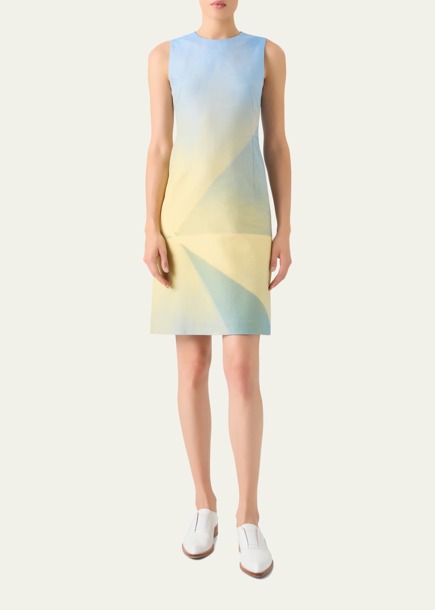 akris silk dress Silk Cotton Double-Face Dress with Sunbeam Print multicolor / 8