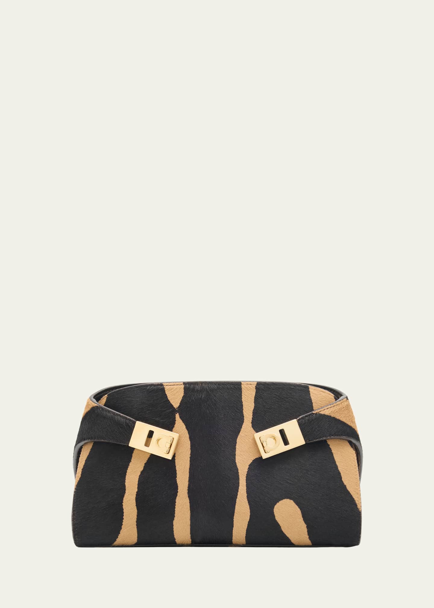 Ferragamo Hug Zebra-Print Calf Hair Shoulder Bag - Bergdorf Goodman