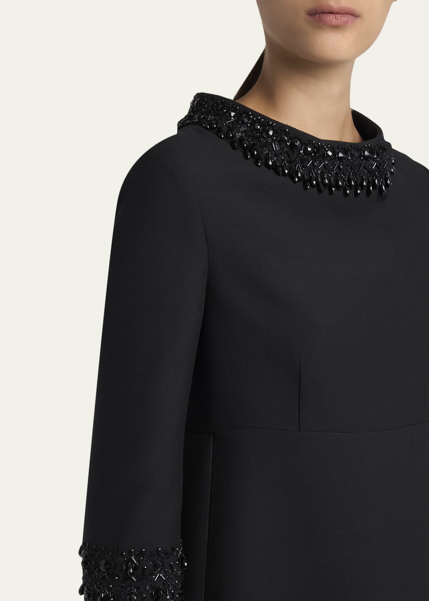 Valentino Garavani Embroidered Wool-Blend Midi Dress - Bergdorf Goodman