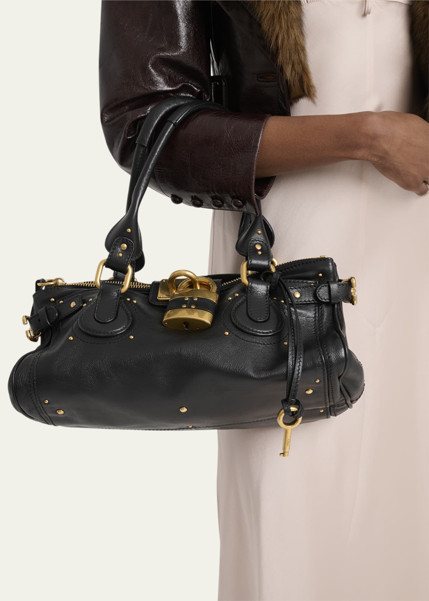 Paddington Padlock Shoulder Bag in Leather