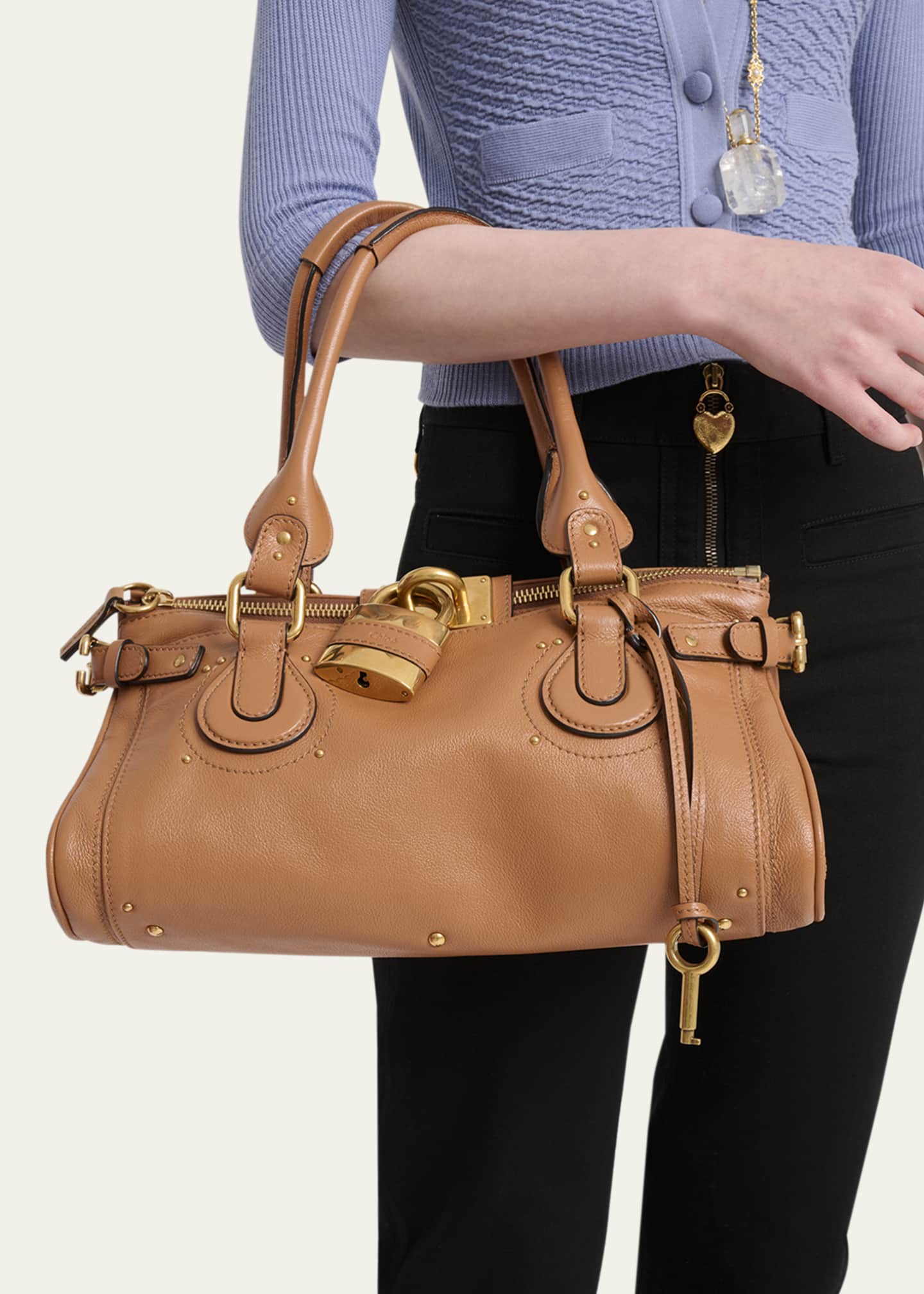 Paddington Padlock Shoulder Bag in Leather