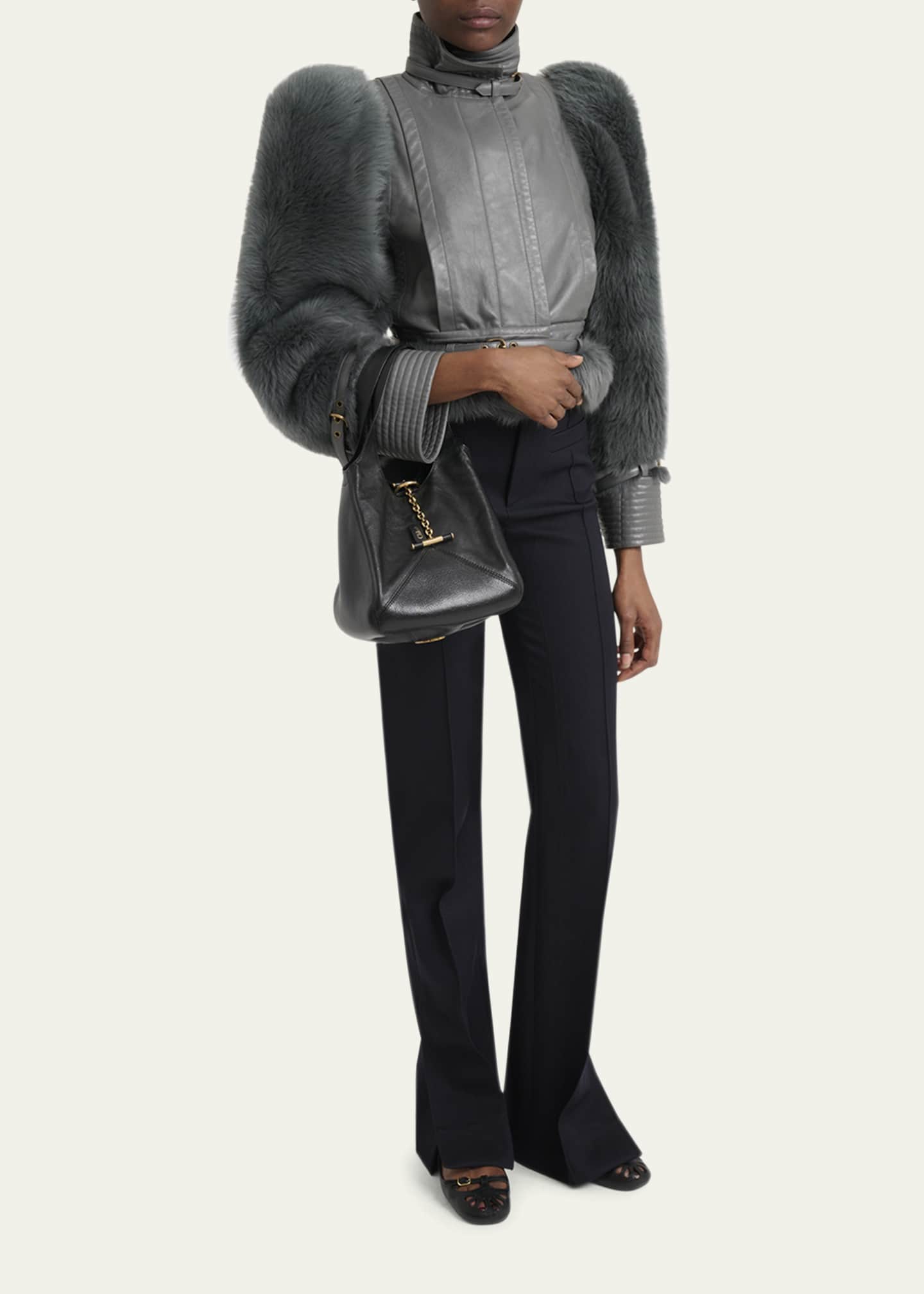 Balloon Small Top-Handle Bag in Leather