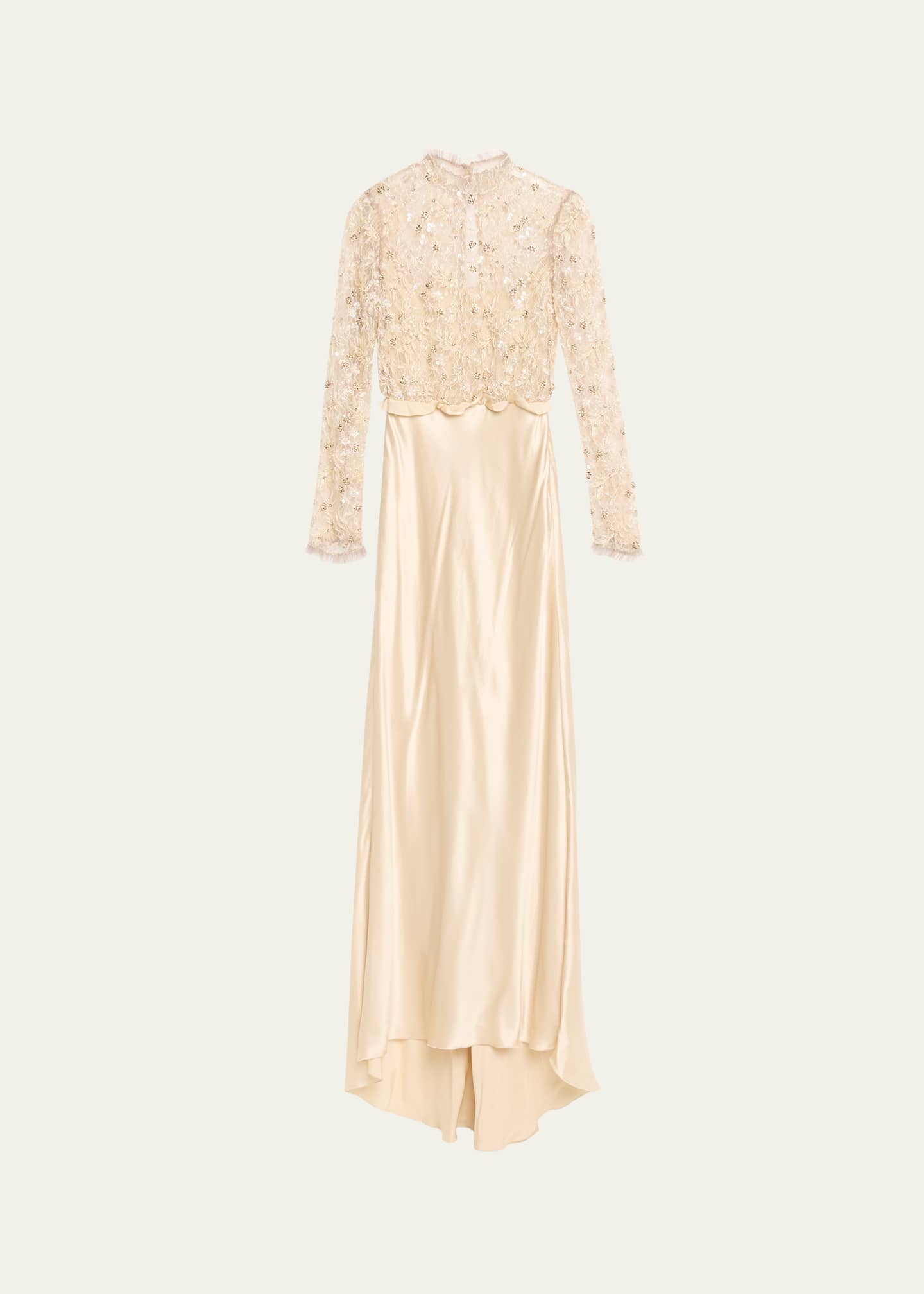 knee length dresses for ladies Valentino Garavani Lace long-sleeve maxi dress – Luisa World main image 0