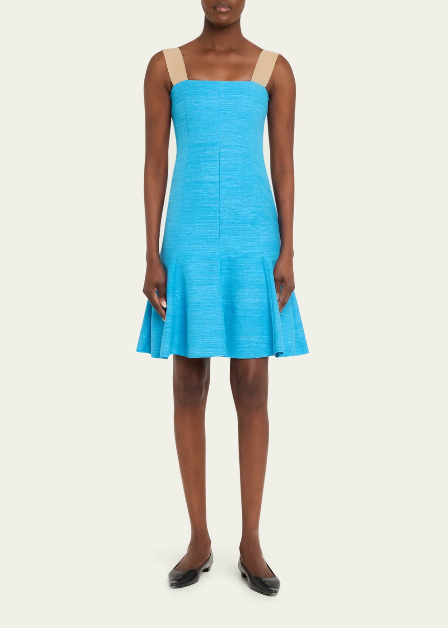 flare indian dress Akris punto Indian Silk Sleeveless Fit-&-Flare Dress