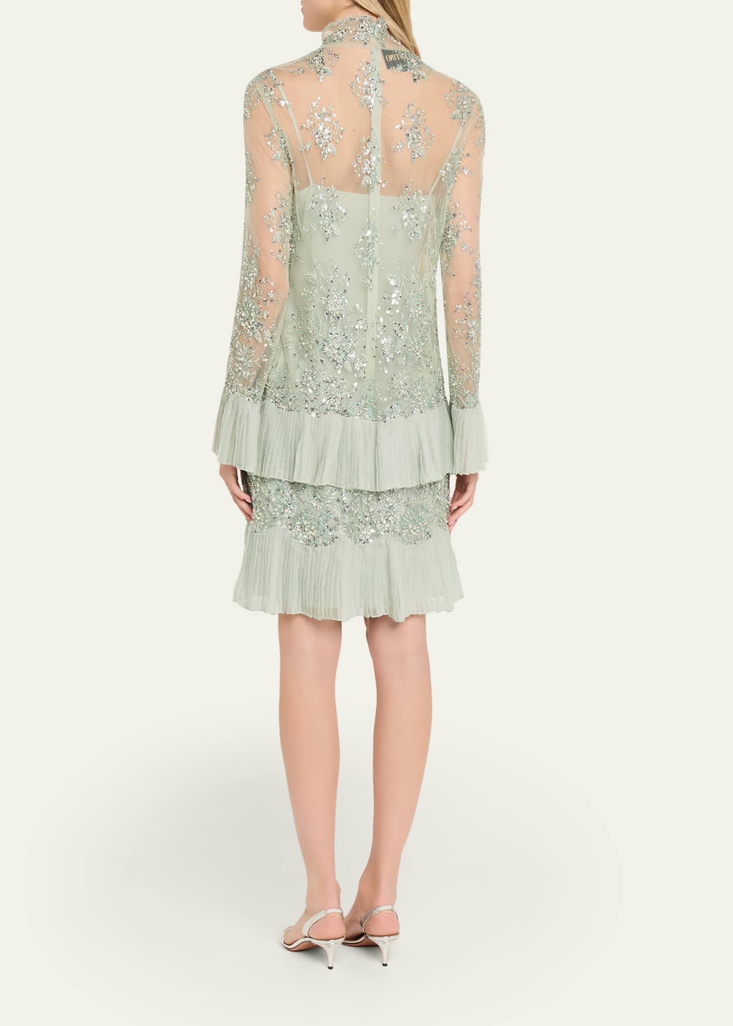 fitted lace wedding dress Alluring Ways Black Embroidered Long Sleeve Mini Dress – Blend Fashion House main image 0