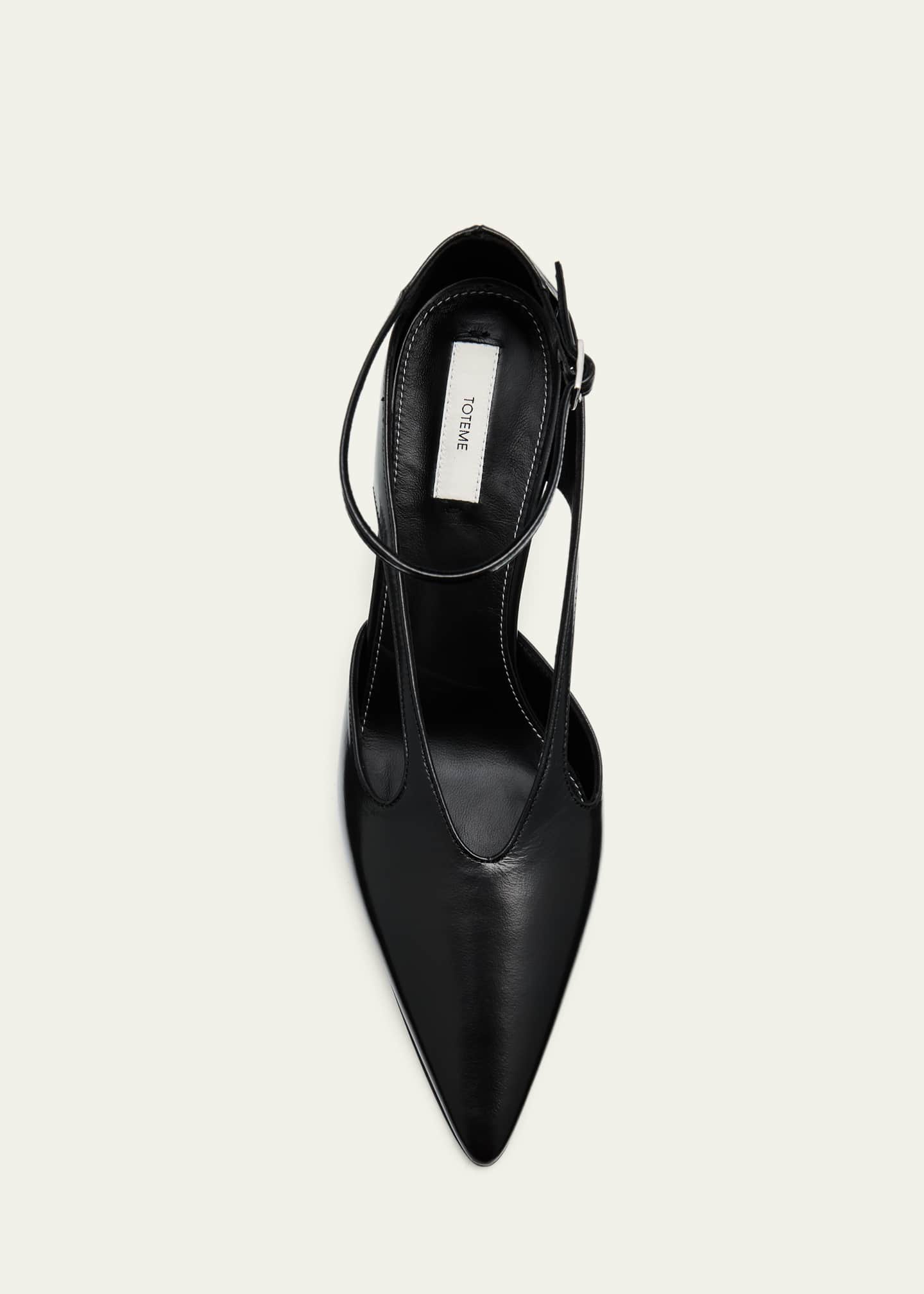 TOTEME トーテム ブラック The Cutout ヒール Toteme Cutout Leather Pointed-Toe Pumps - Bergdorf Goodman