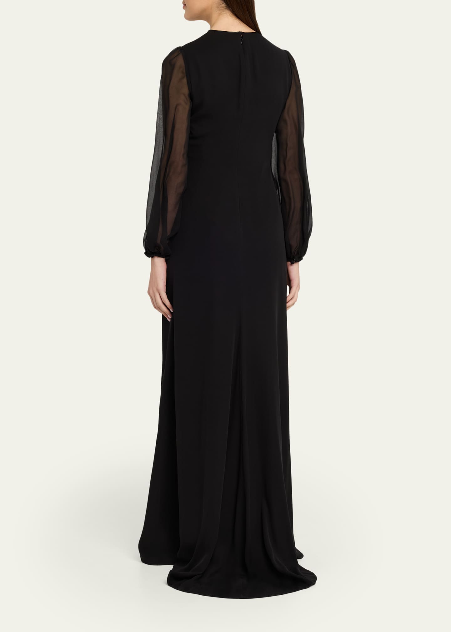Valentino Garavani Embroidered Silk Georgette Long Dress - Bergdorf Goodman