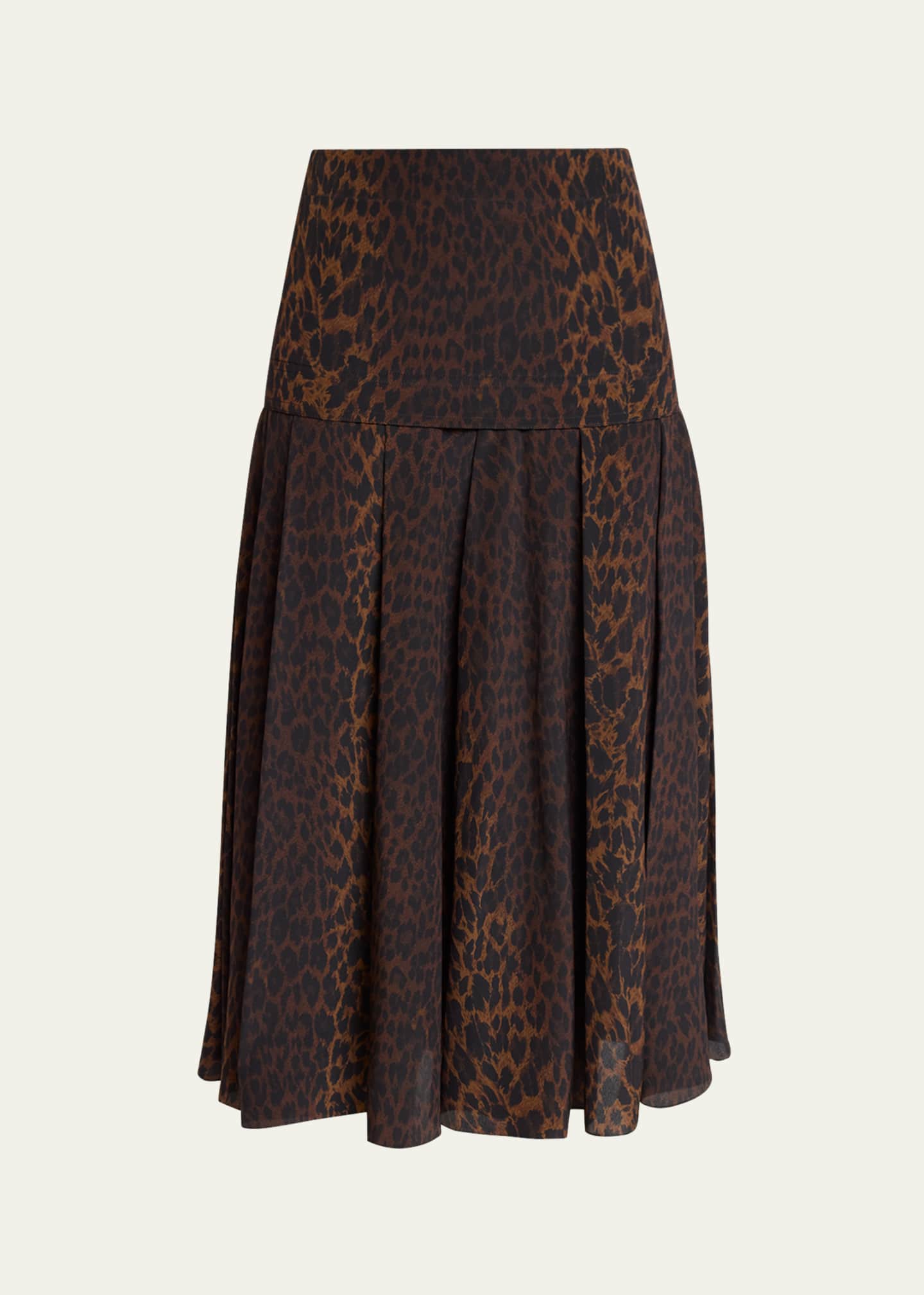Balenciaga Leopard-Print Silk Godet Midi Skirt - Bergdorf Goodman