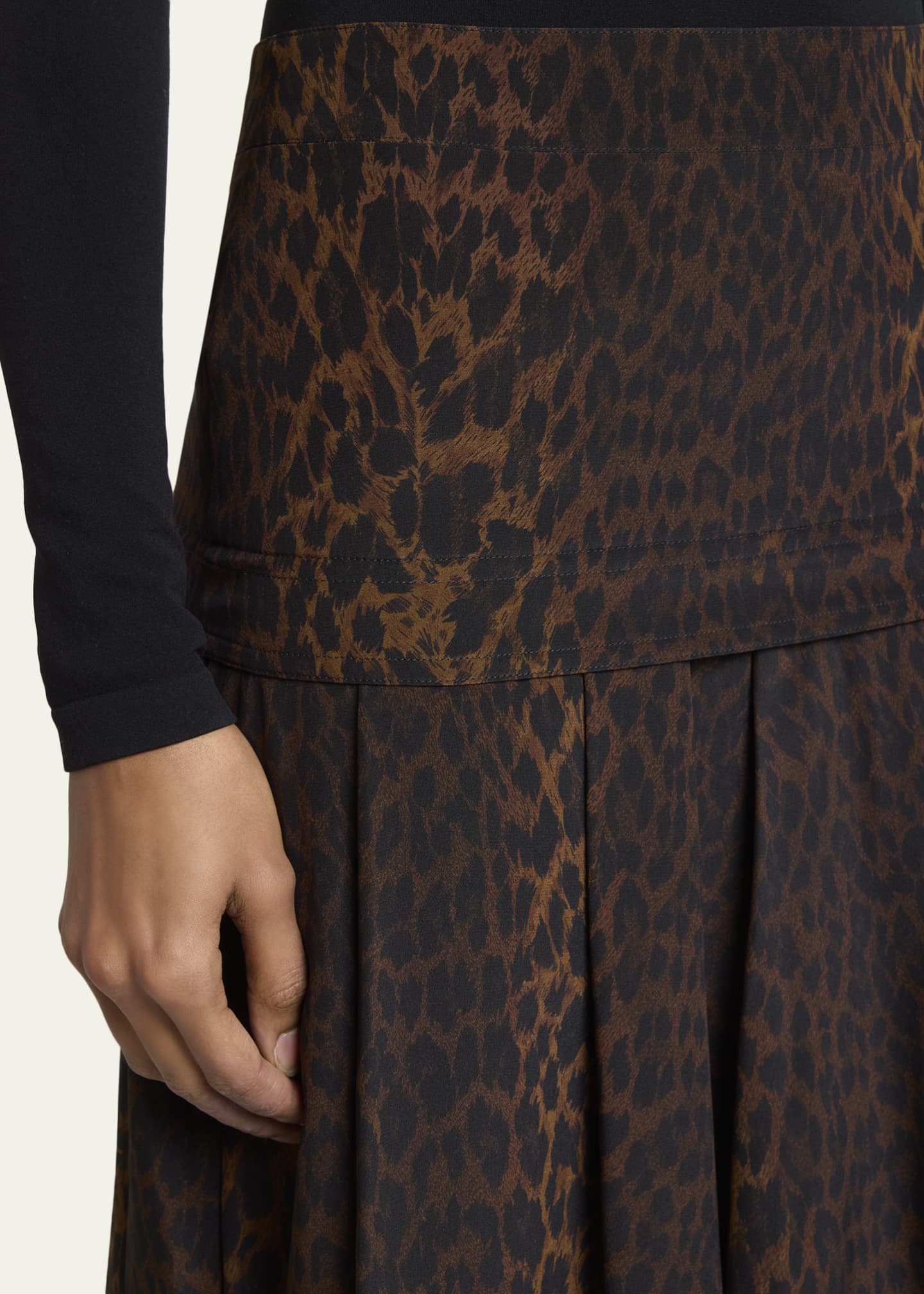 Balenciaga Leopard-Print Silk Godet Midi Skirt - Bergdorf Goodman