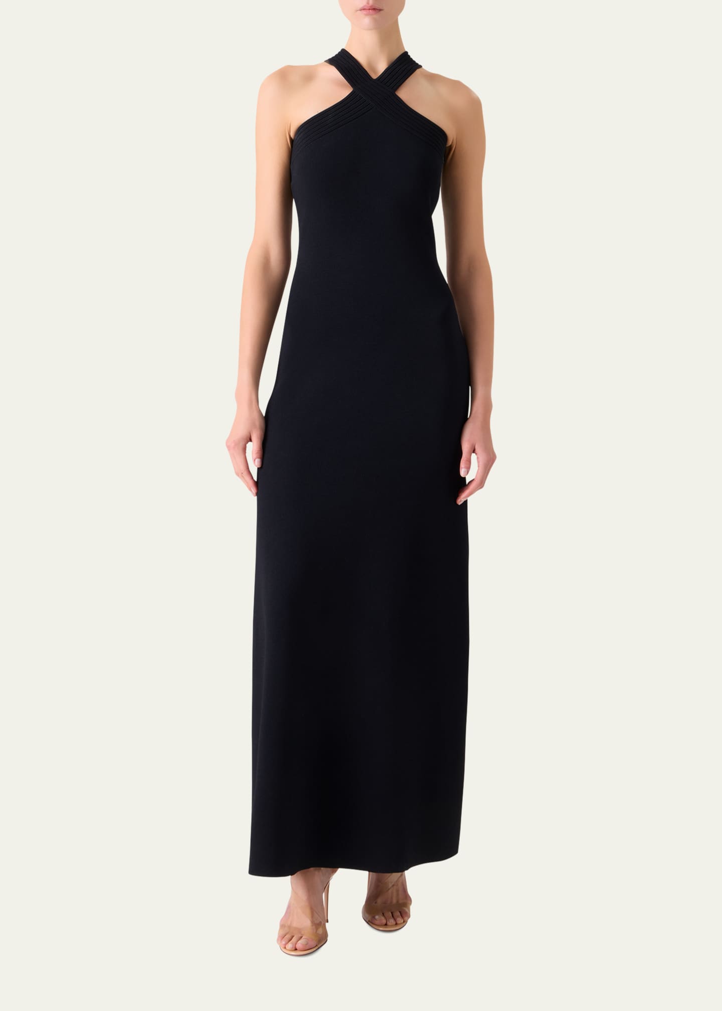 Akris Crisscross Knit Halter Maxi Dress - Bergdorf Goodman