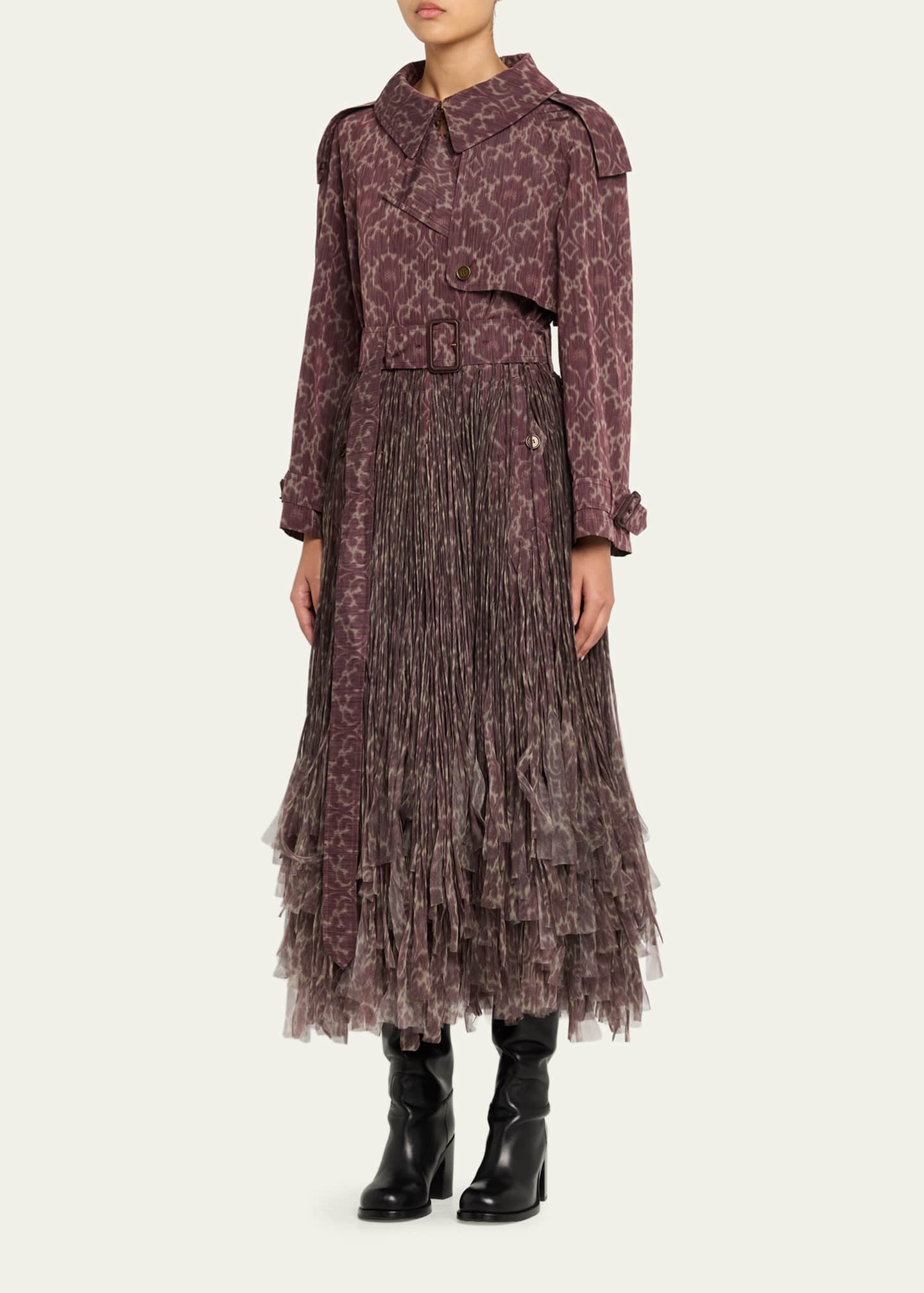 クローバー17AW BURBERRYワンピース 14Y Burberry Fitzrovia Baroque Fringe Long Trench Coat - Bergdorf Goodman