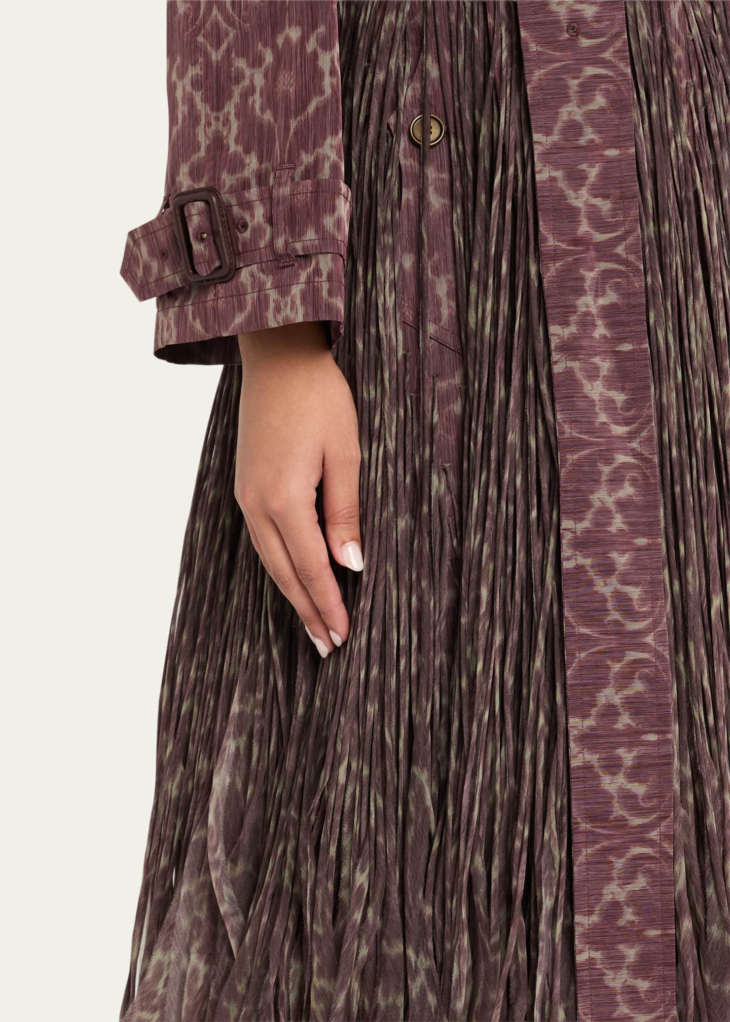 Burberry Fitzrovia Baroque Fringe Long Trench Coat - Bergdorf Goodman