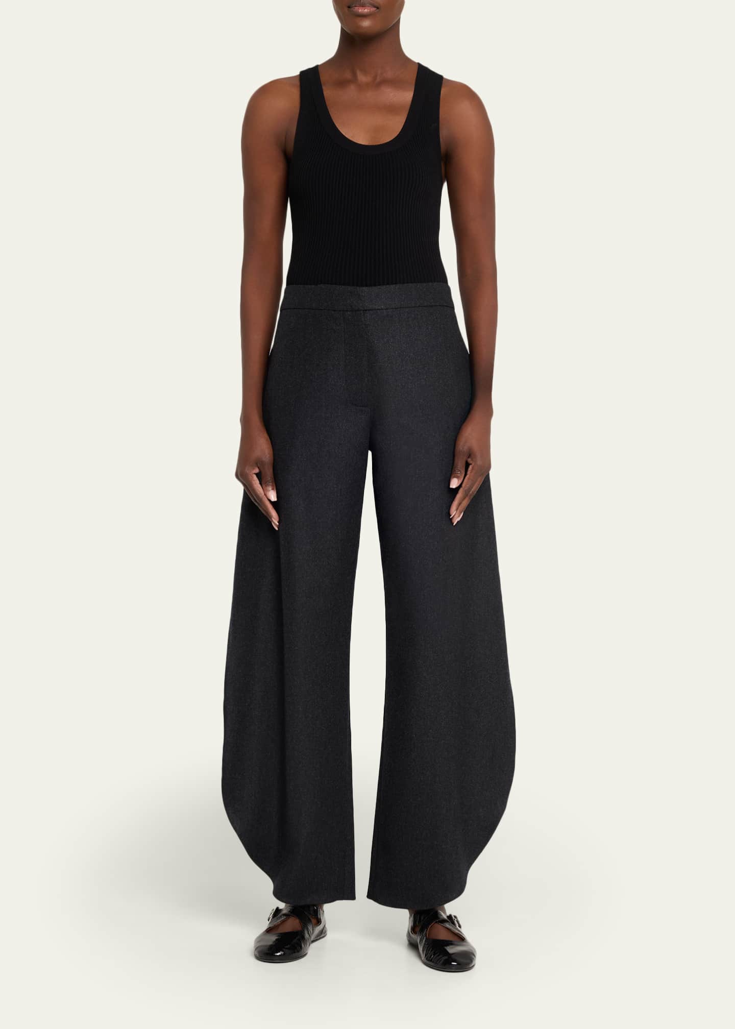 ALAIA Wool Flannel Petal Pants - Bergdorf Goodman
