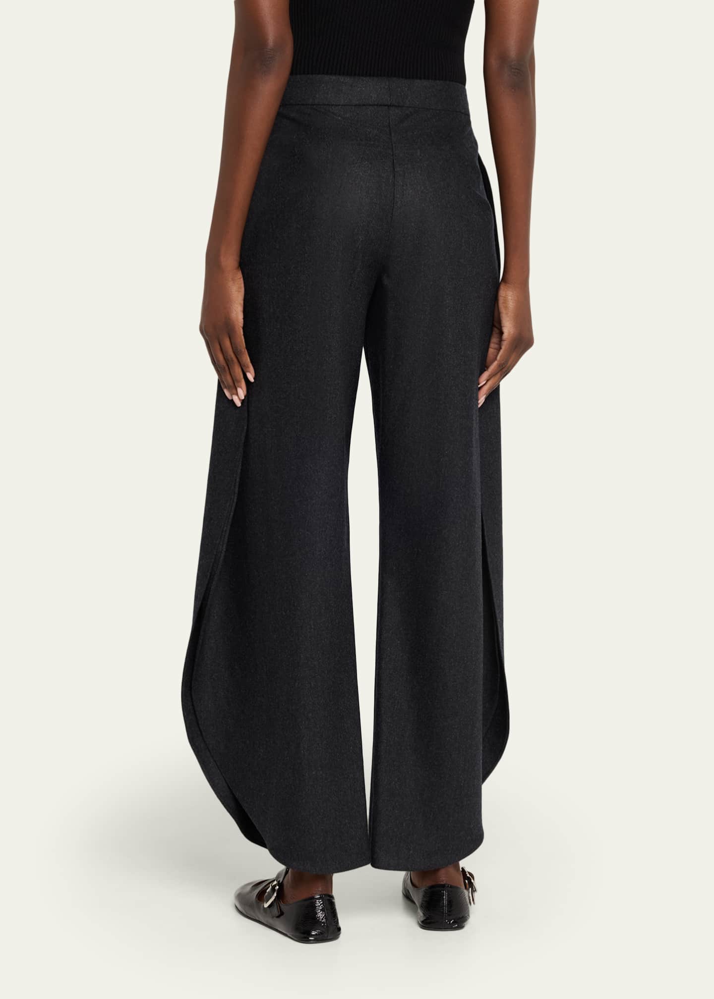 ALAIA Wool Flannel Petal Pants - Bergdorf Goodman