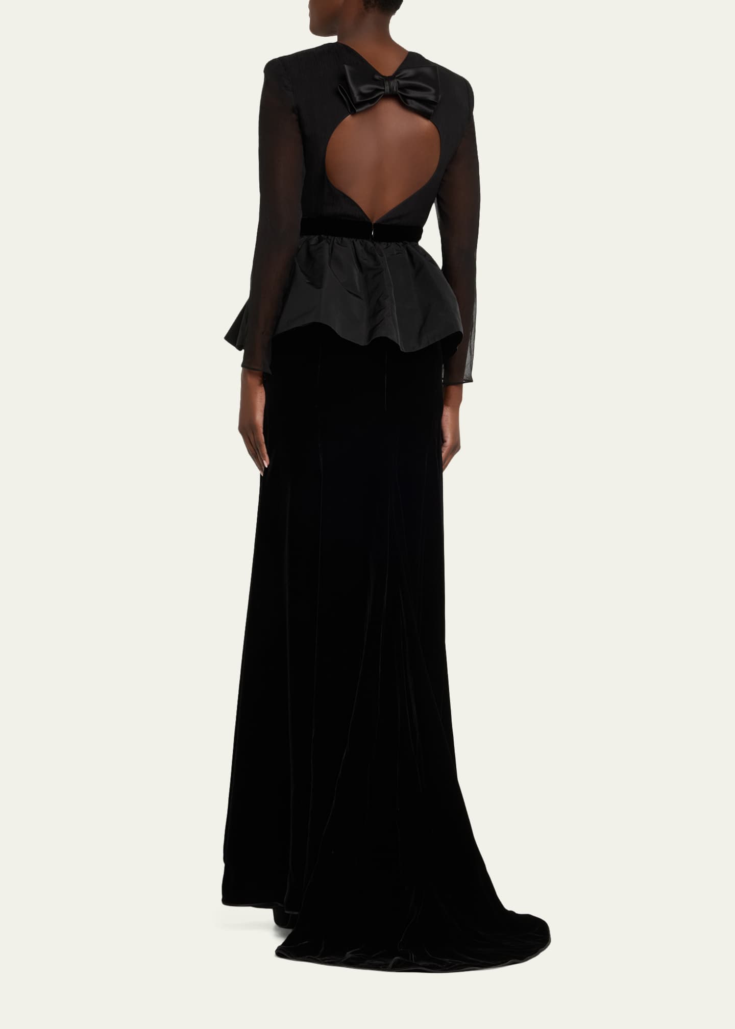 rhinestone evening dress Mew Mews Aocoa Long Sleeve Rhinestone Maxi Dress