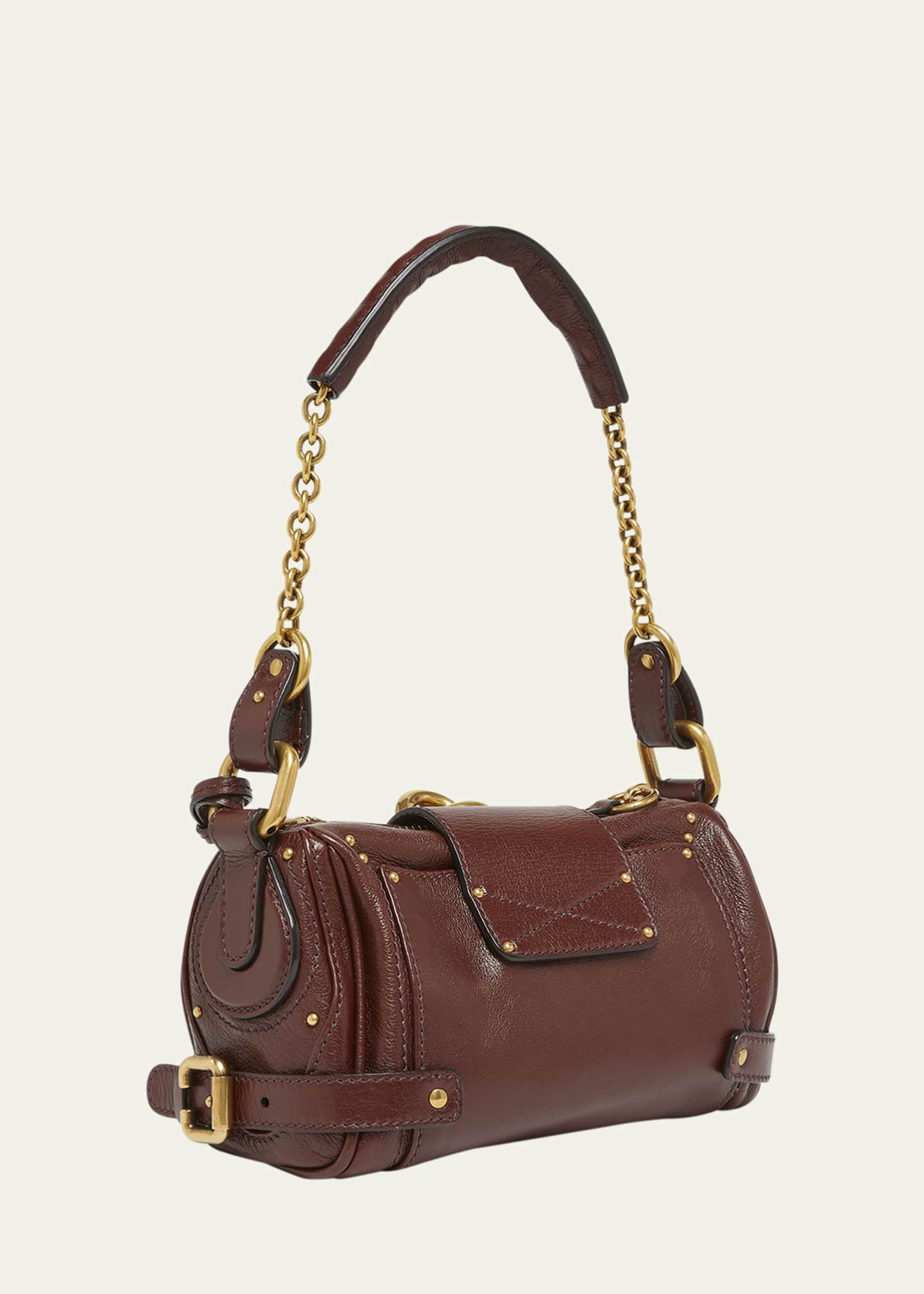 Paddington Rounded Padlock Shoulder Bag in Leather