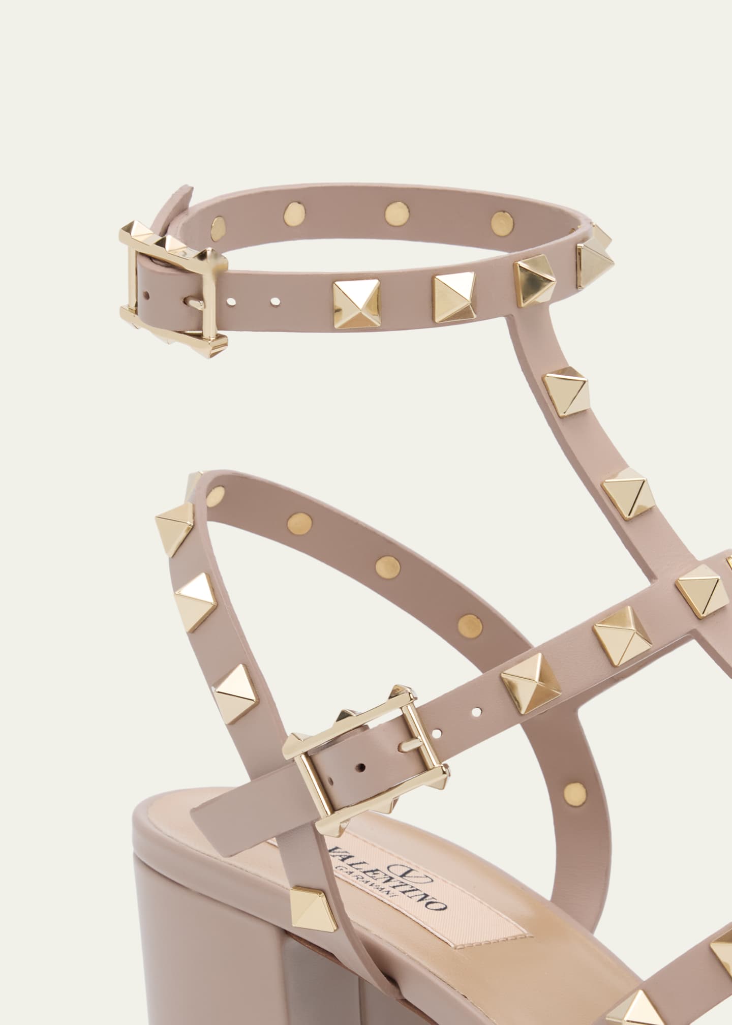 ヴァレンティノ　VALENTINO Valentino Garavani 60mm Rockstud Leather City Sandals - Bergdorf