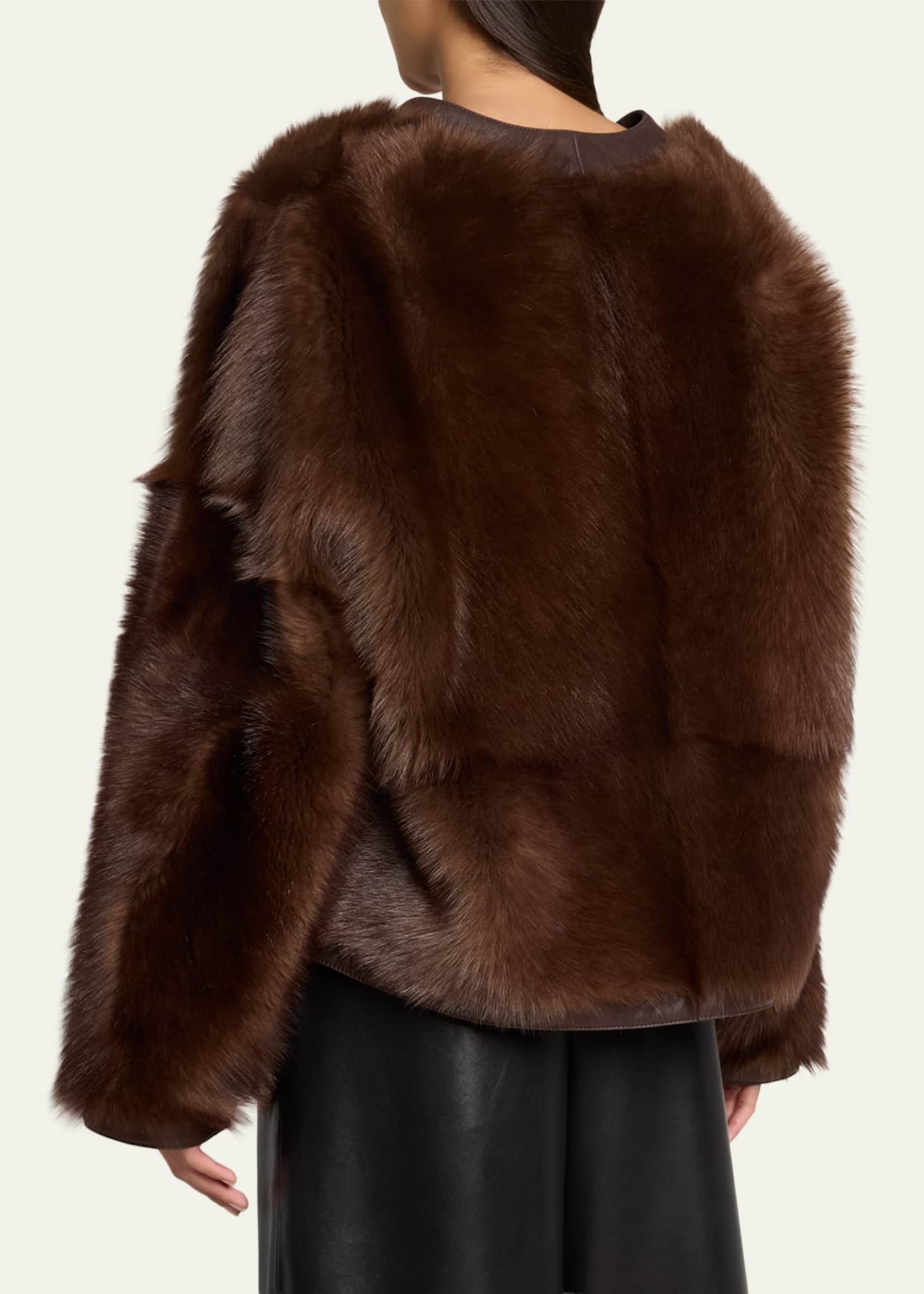 Lamb Shearling V-Neck Cardigan