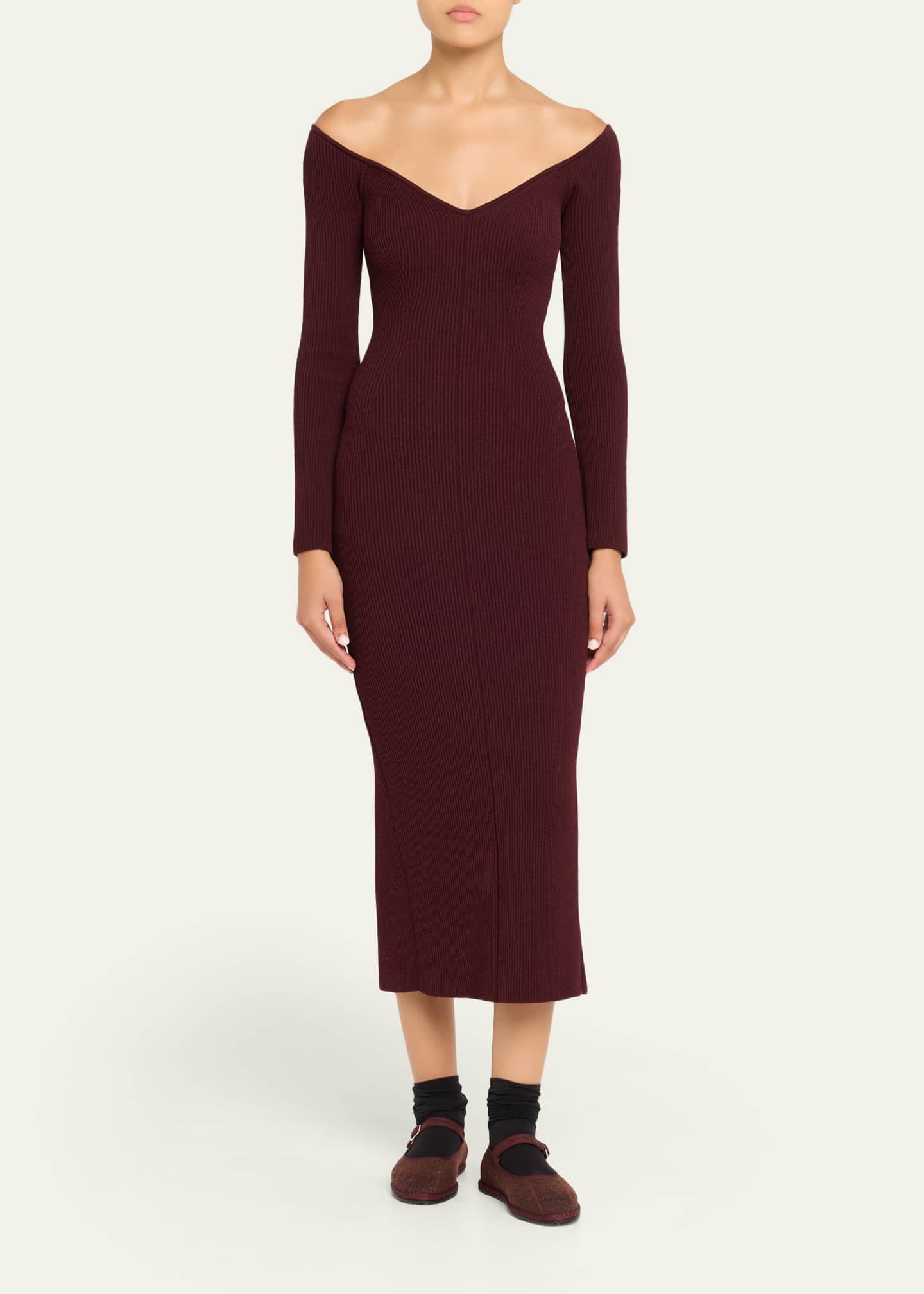 Mary Jane Wool-Blend Flats
