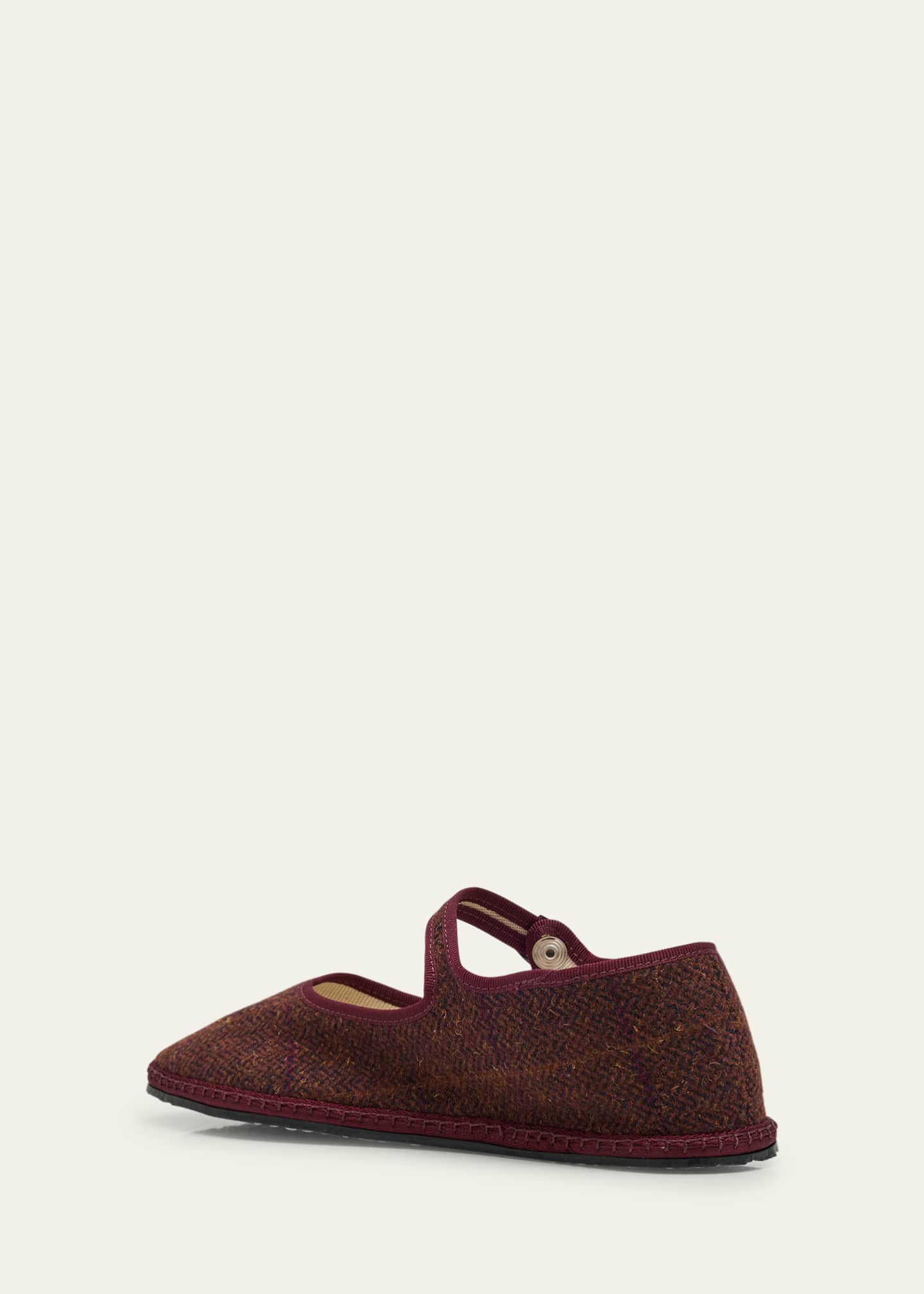 Mary Jane Wool-Blend Flats