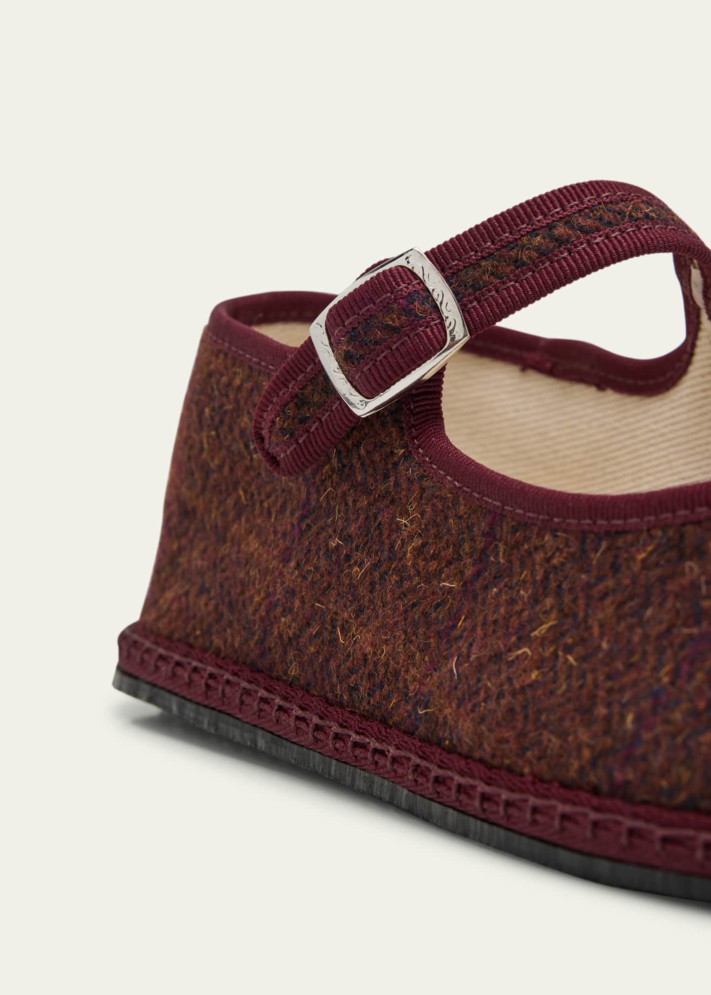 Mary Jane Wool-Blend Flats