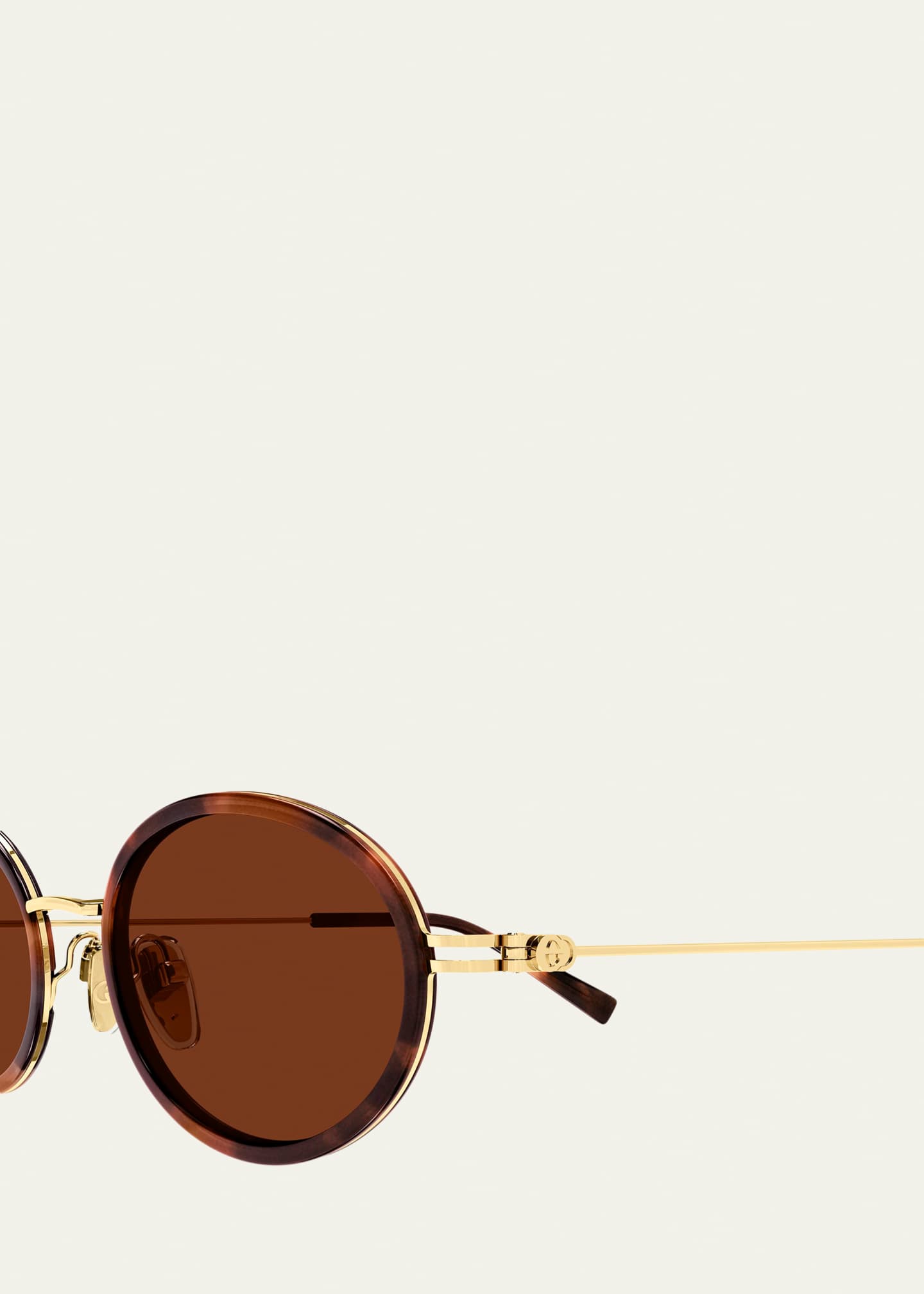 Gucci Emblem 52mm Acetate & Metal Oval Sunglasses - Bergdorf Goodman
