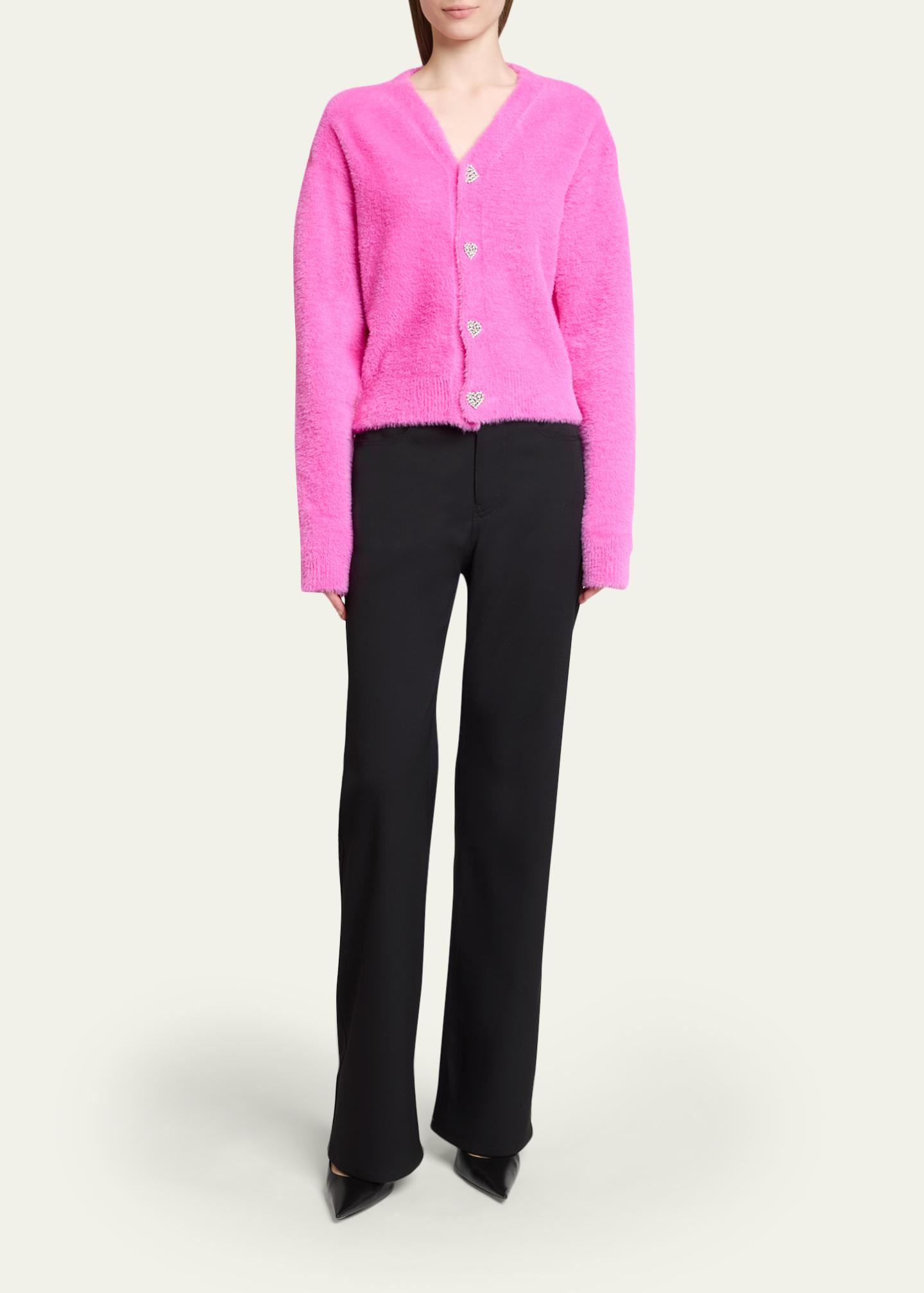 Balenciaga Fluffy V-Neck Cardigan - Bergdorf Goodman