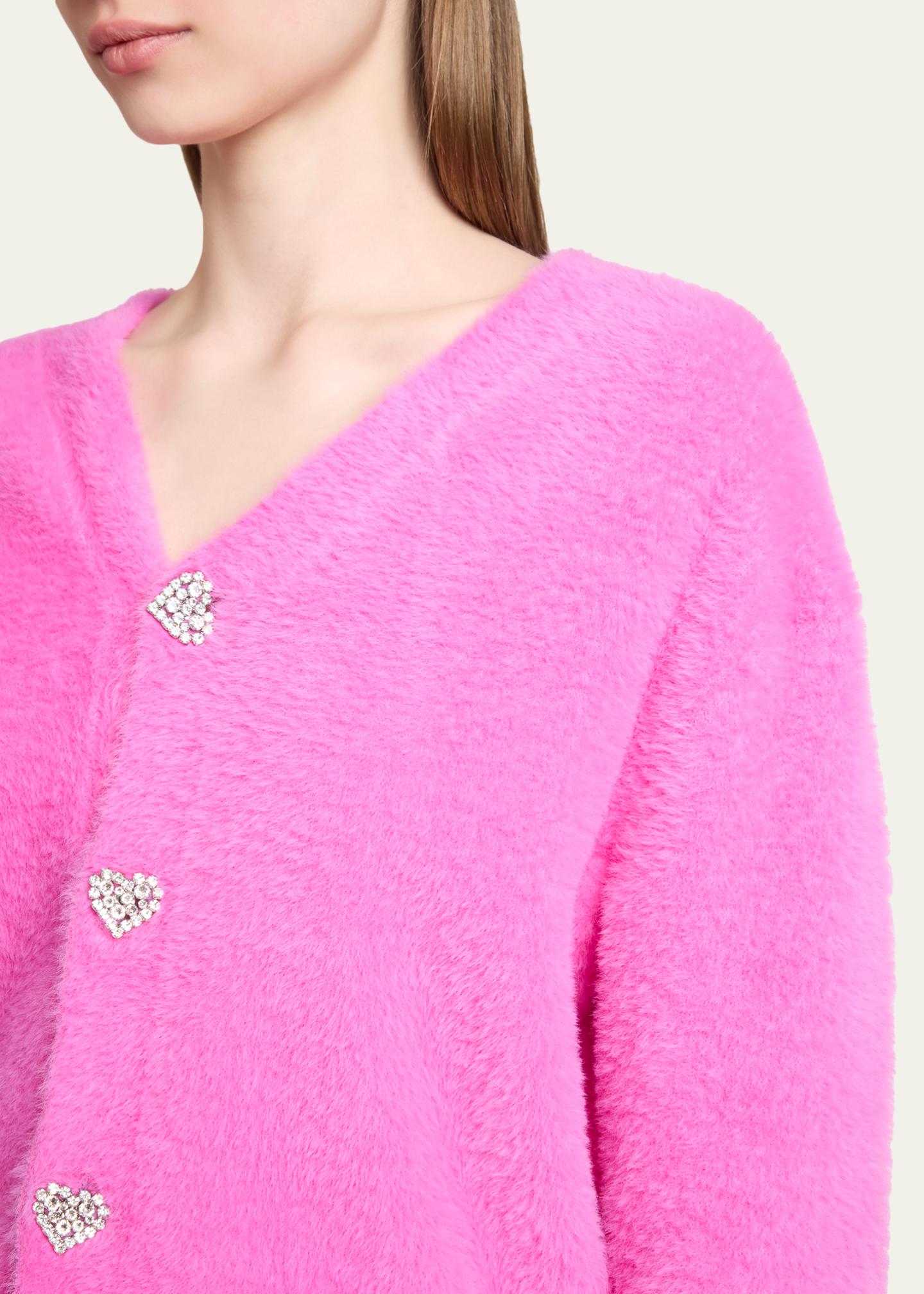 Balenciaga Fluffy V-Neck Cardigan - Bergdorf Goodman