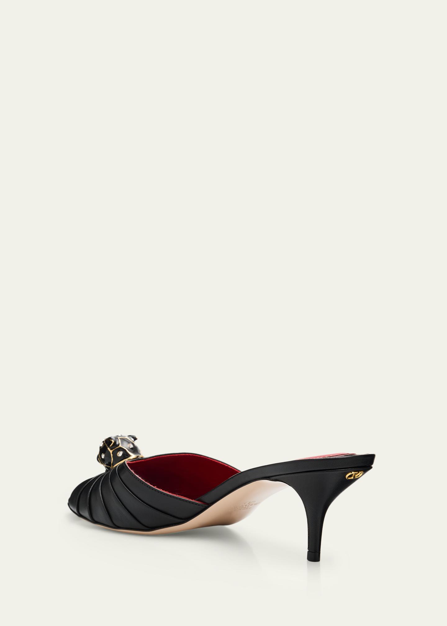 Valentino Garavani 55mm Pas De Chat Leather Mules - Bergdorf Goodman