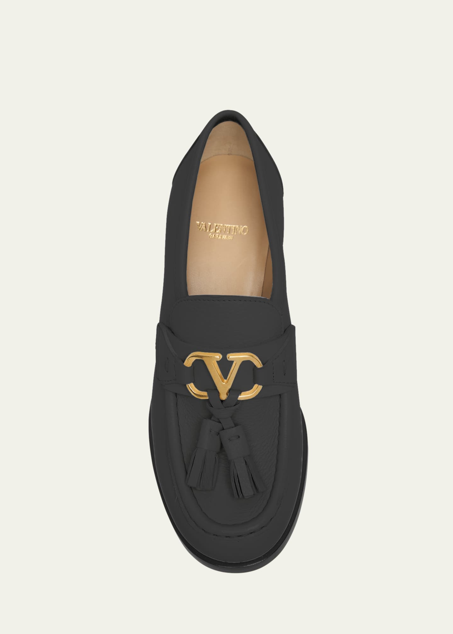 Valentino Garavani 60mm VLogo Signature Leather Block-Heel Penny