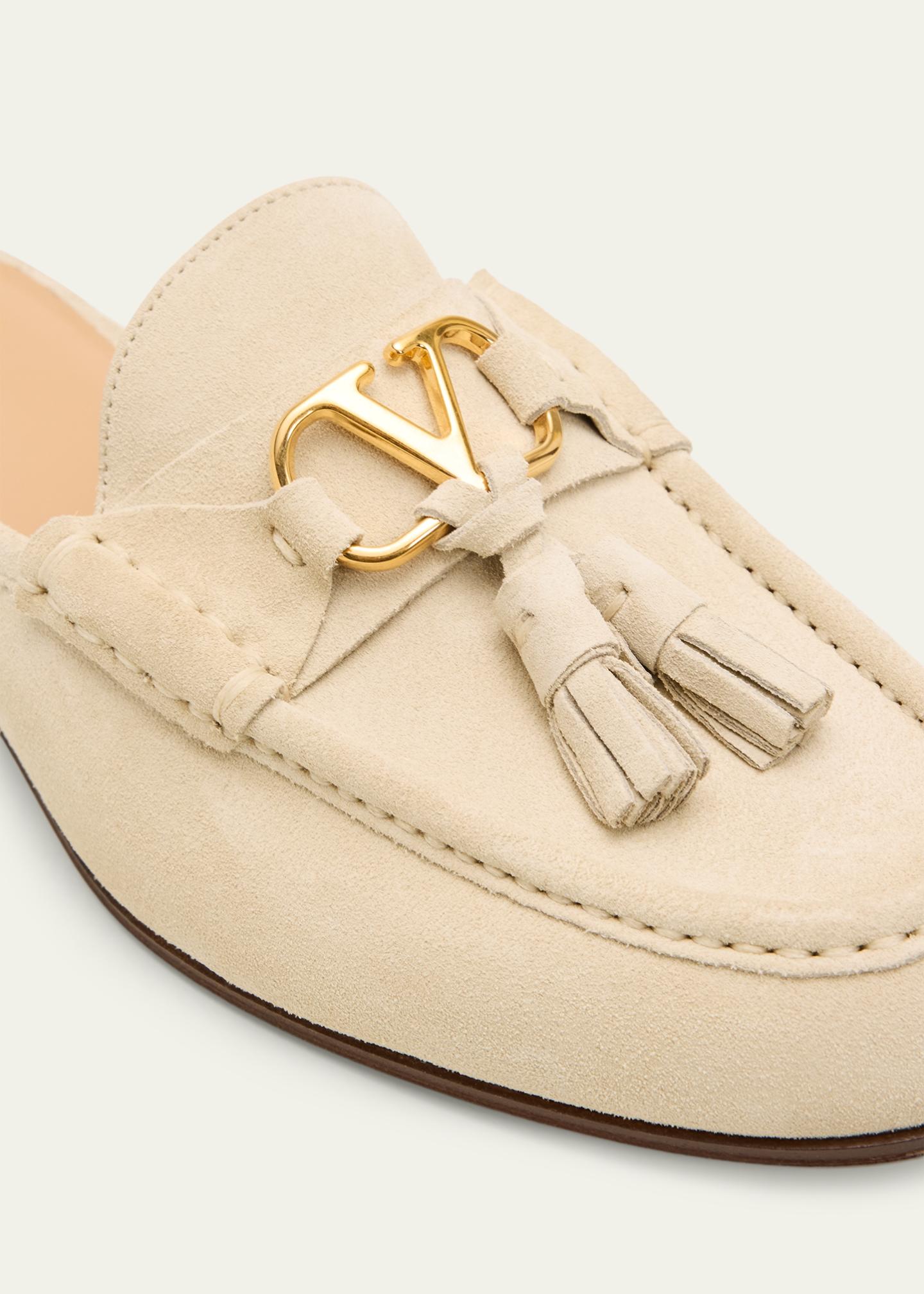 Valentino Garavani VLogo Signature Suede Loafer Mules - Bergdorf