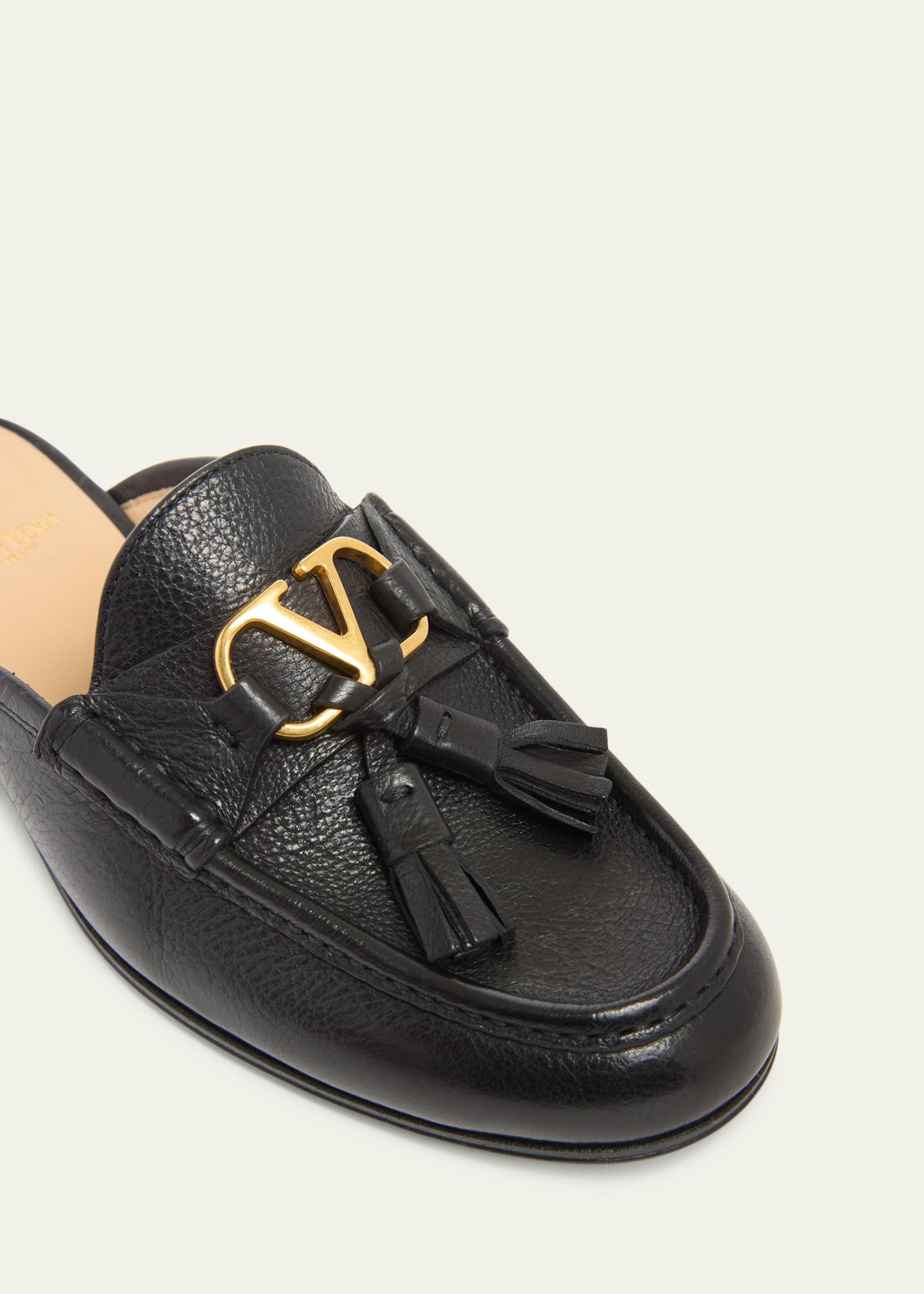 Valentino Garavani VLogo Signature Leather Loafer Mules - Bergdorf