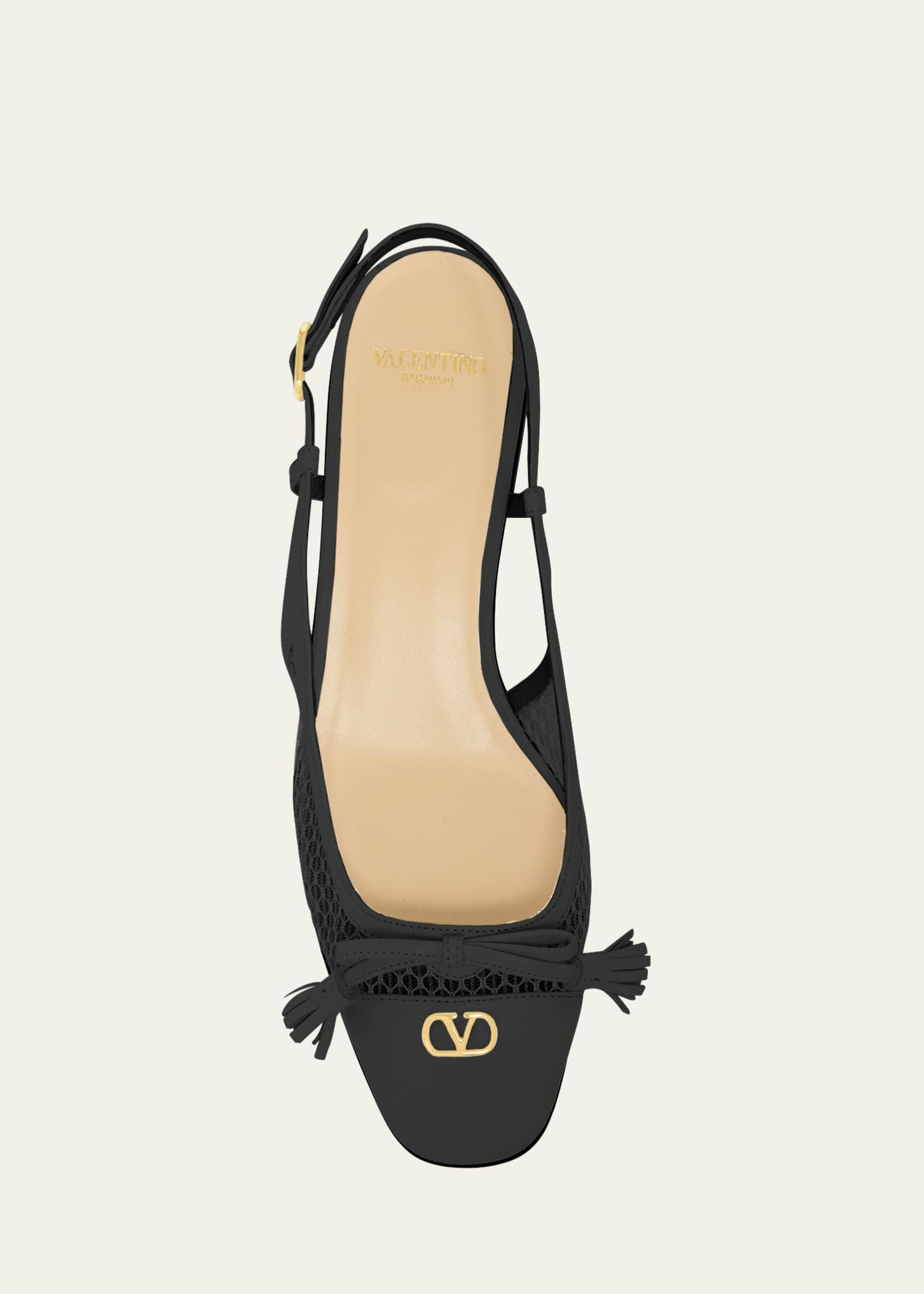 Valentino Garavani 25mm VLogo Signature Valet Mesh and Leather